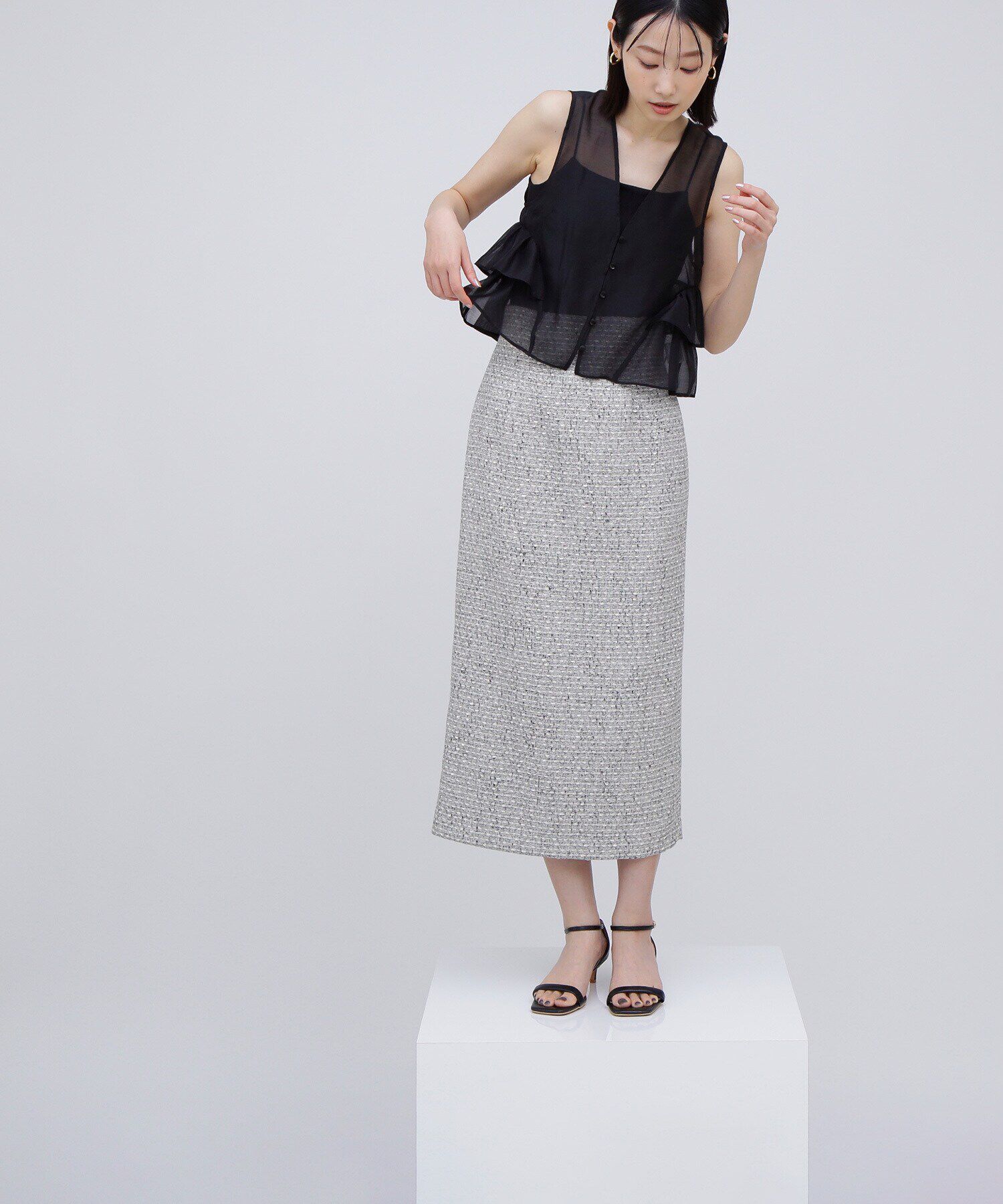  「スプリングツイード SETUP タイトスカート」|スカート|モノトーンミ 2