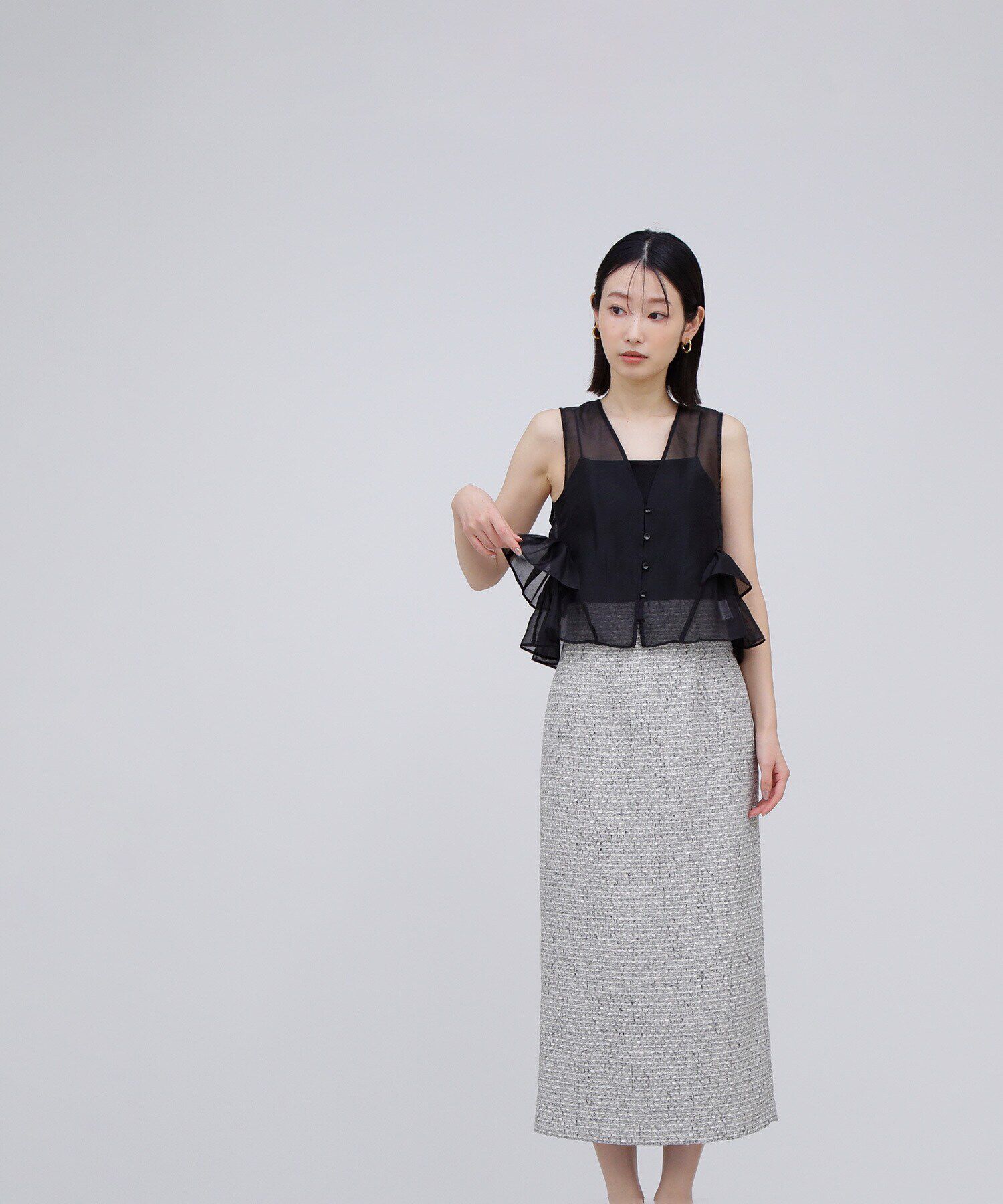  「スプリングツイード SETUP タイトスカート」|スカート|