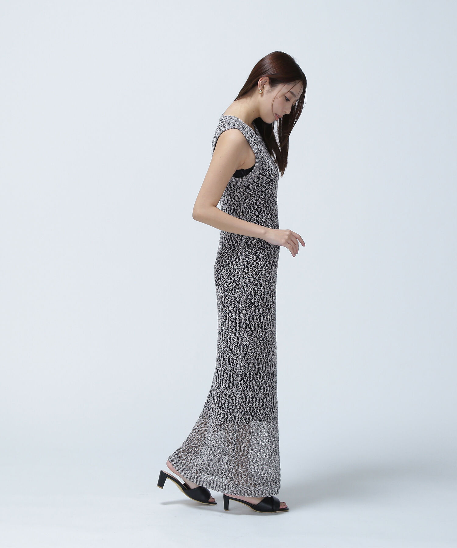  「メッシュナローニットワンピース」|ワンピース|