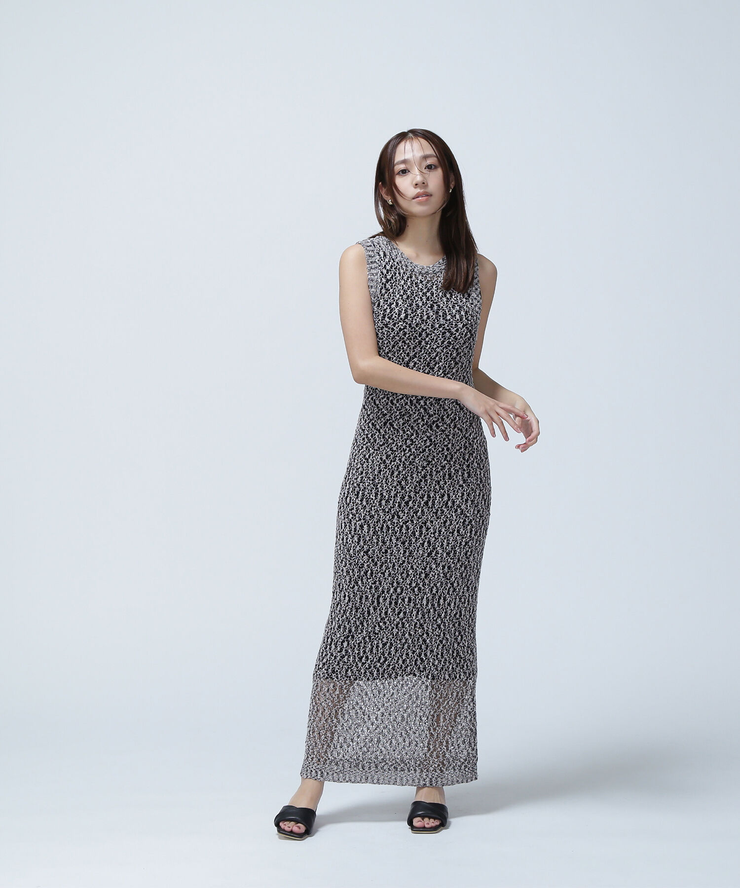  「メッシュナローニットワンピース」|ワンピース|