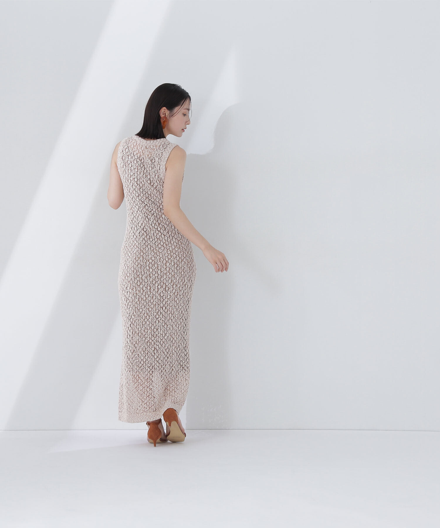  「メッシュナローニットワンピース」|ワンピース|