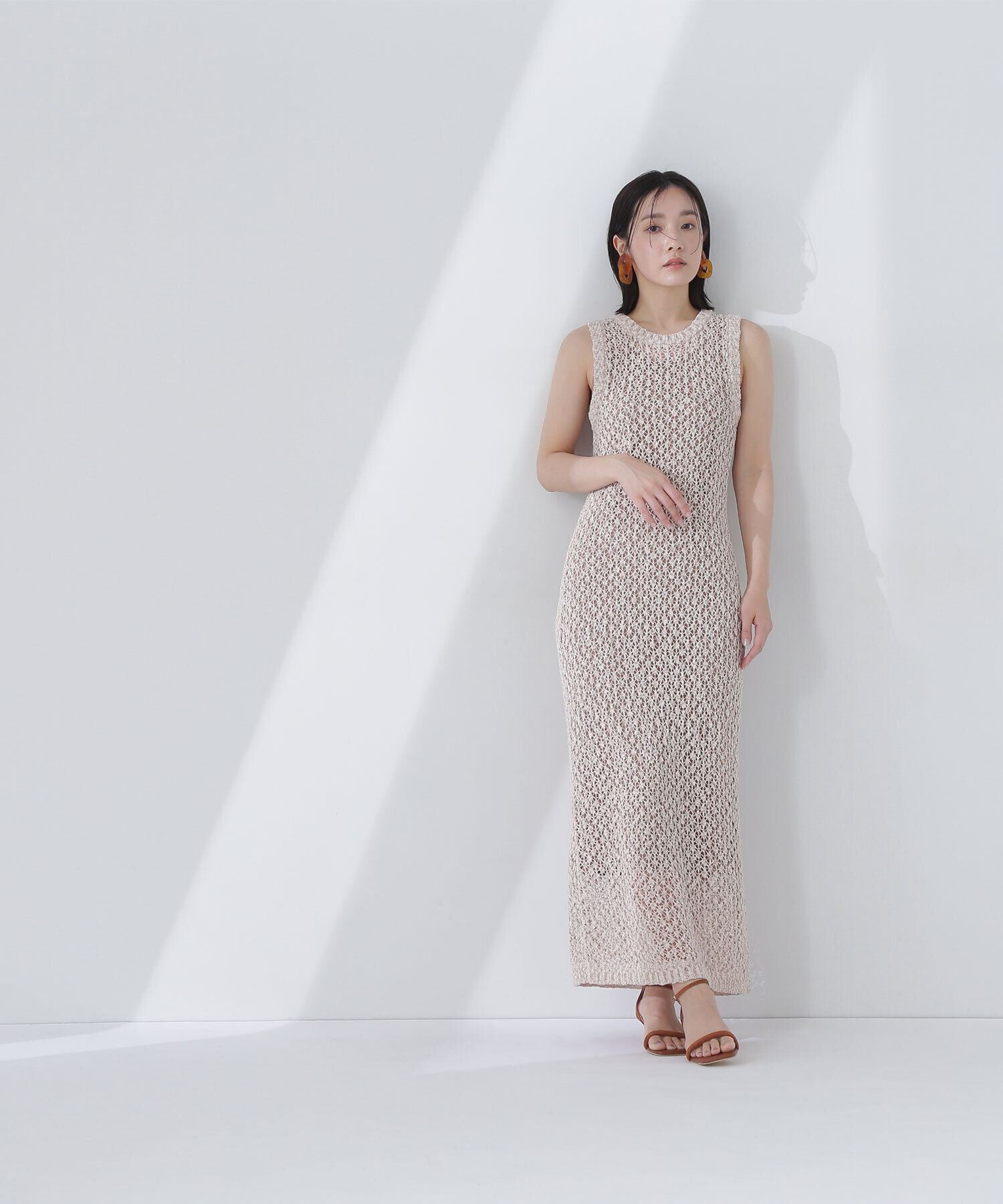  「メッシュナローニットワンピース」|ワンピース|