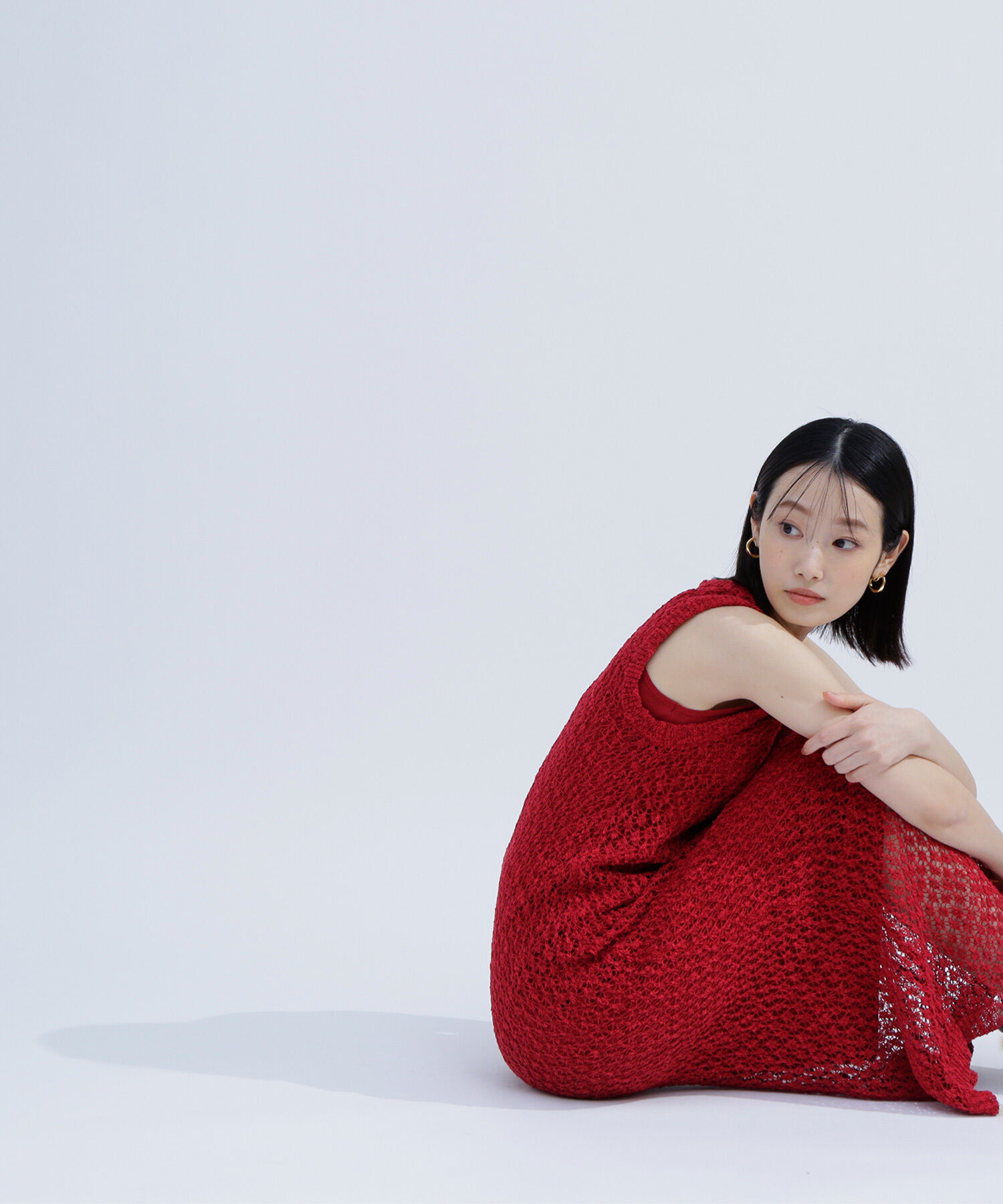  「メッシュナローニットワンピース」|ワンピース|