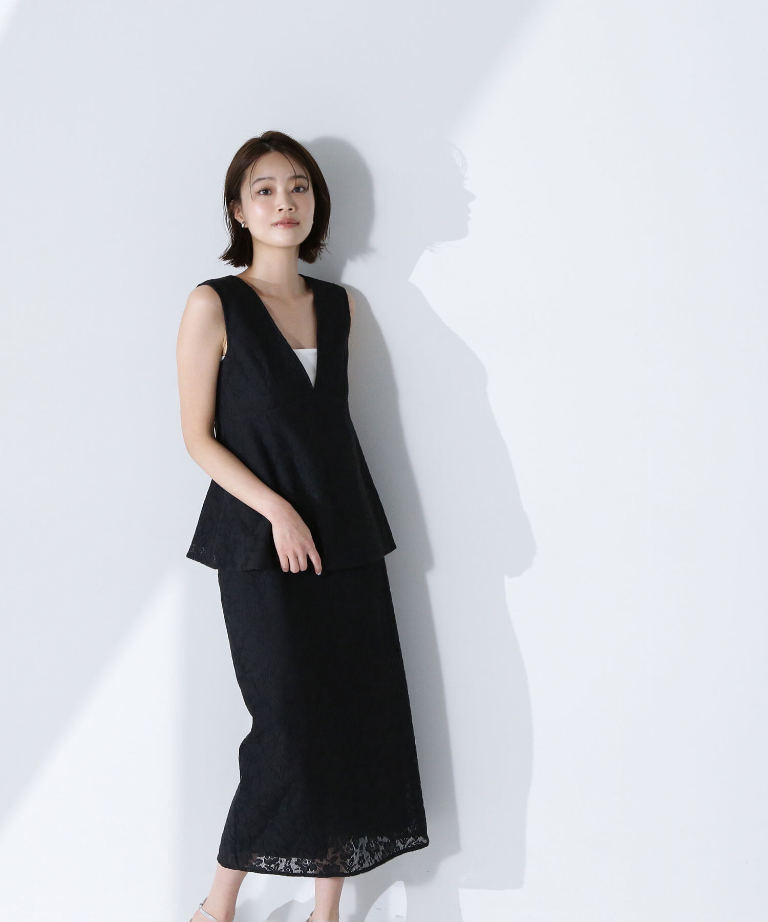  「ペプラムレースセットアップ」|ワンピース|