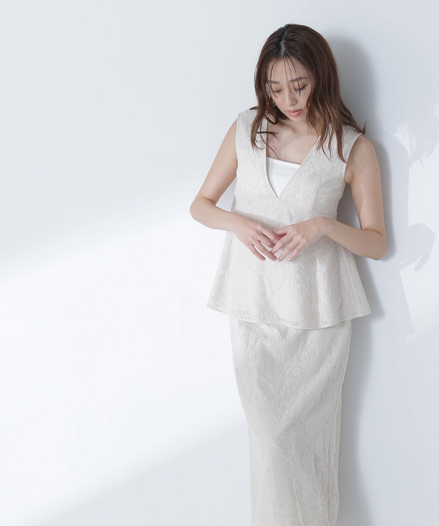  「ペプラムレースセットアップ」|ワンピース|