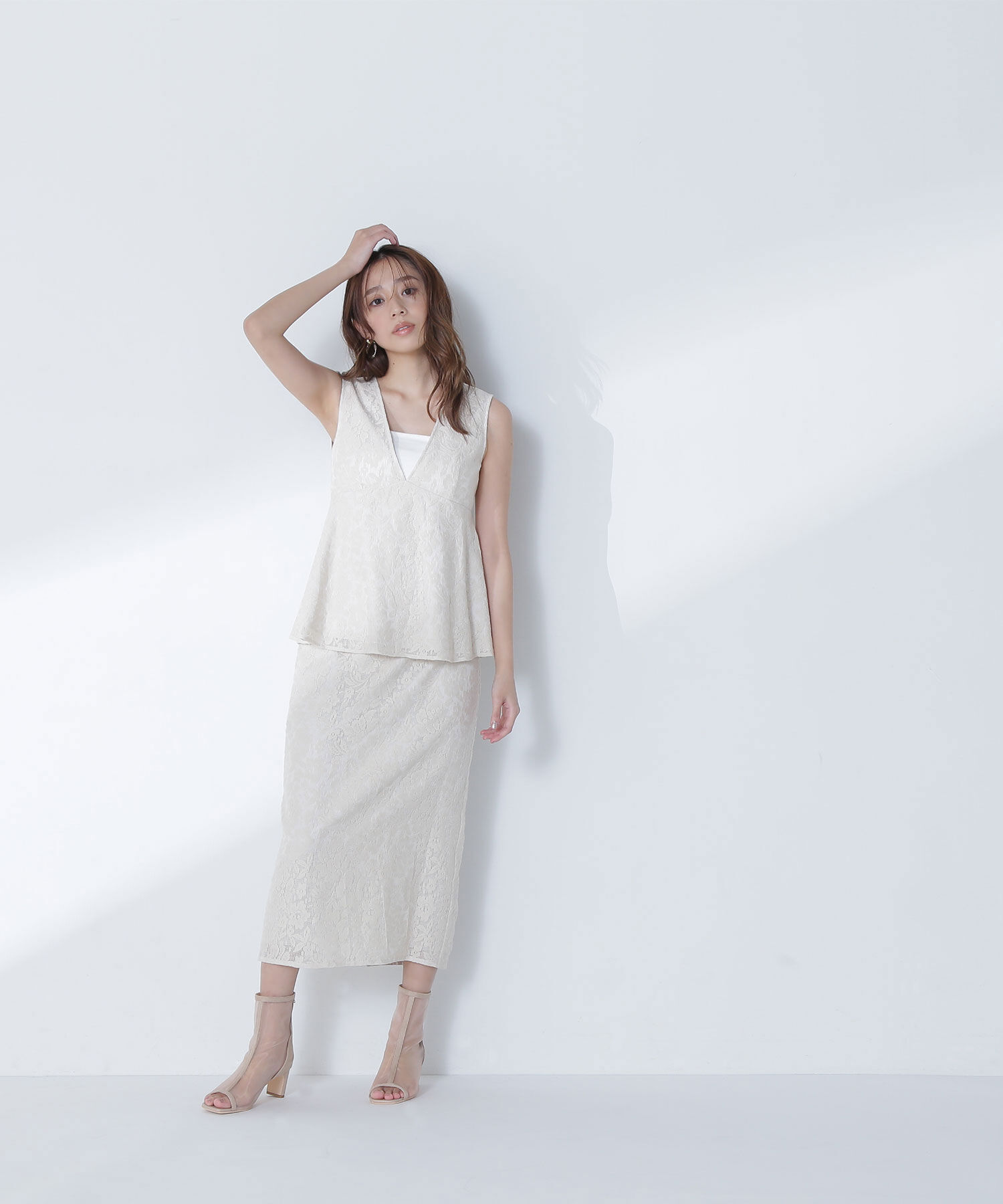  「ペプラムレースセットアップ」|ワンピース|