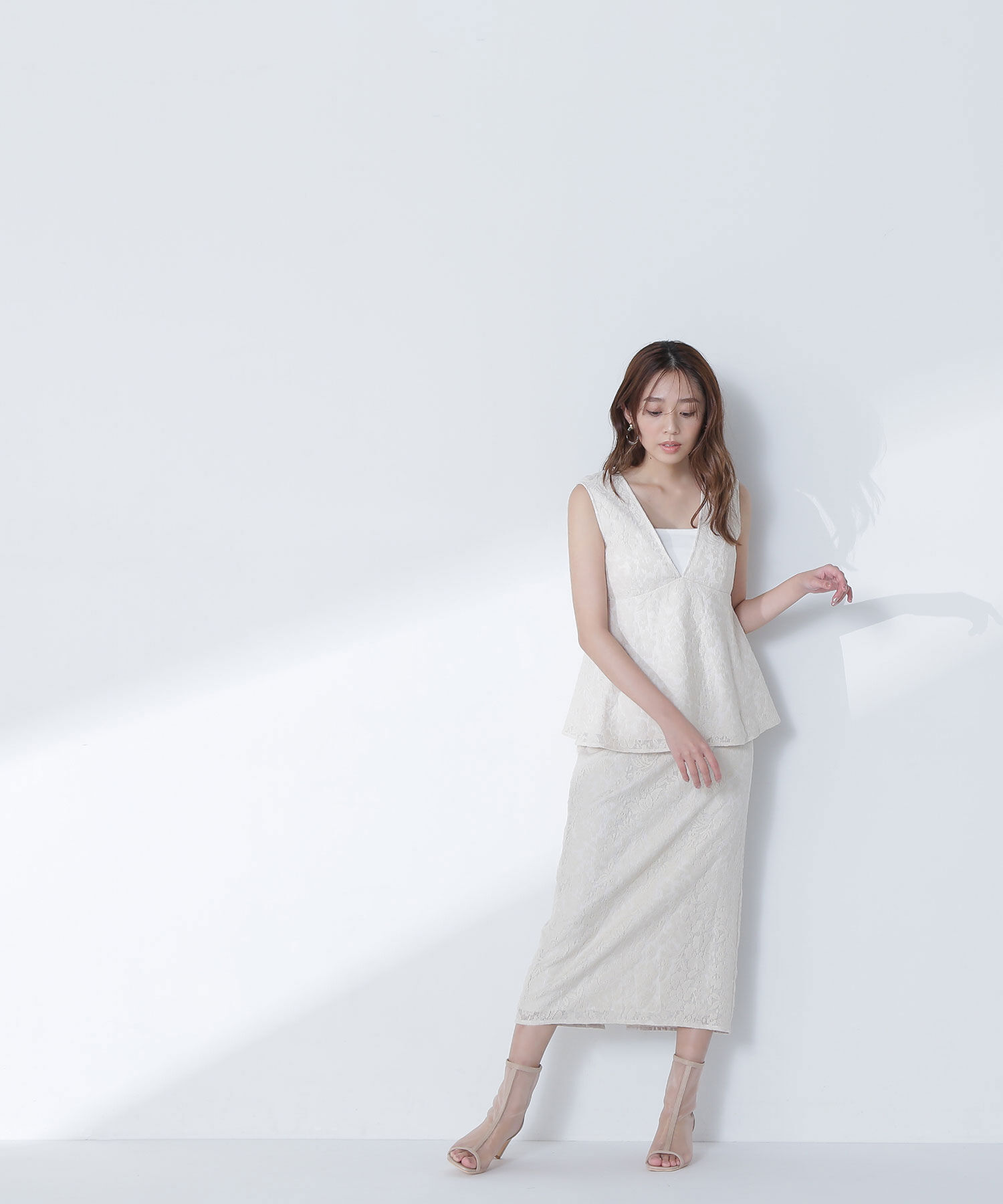  「ペプラムレースセットアップ」|ワンピース|