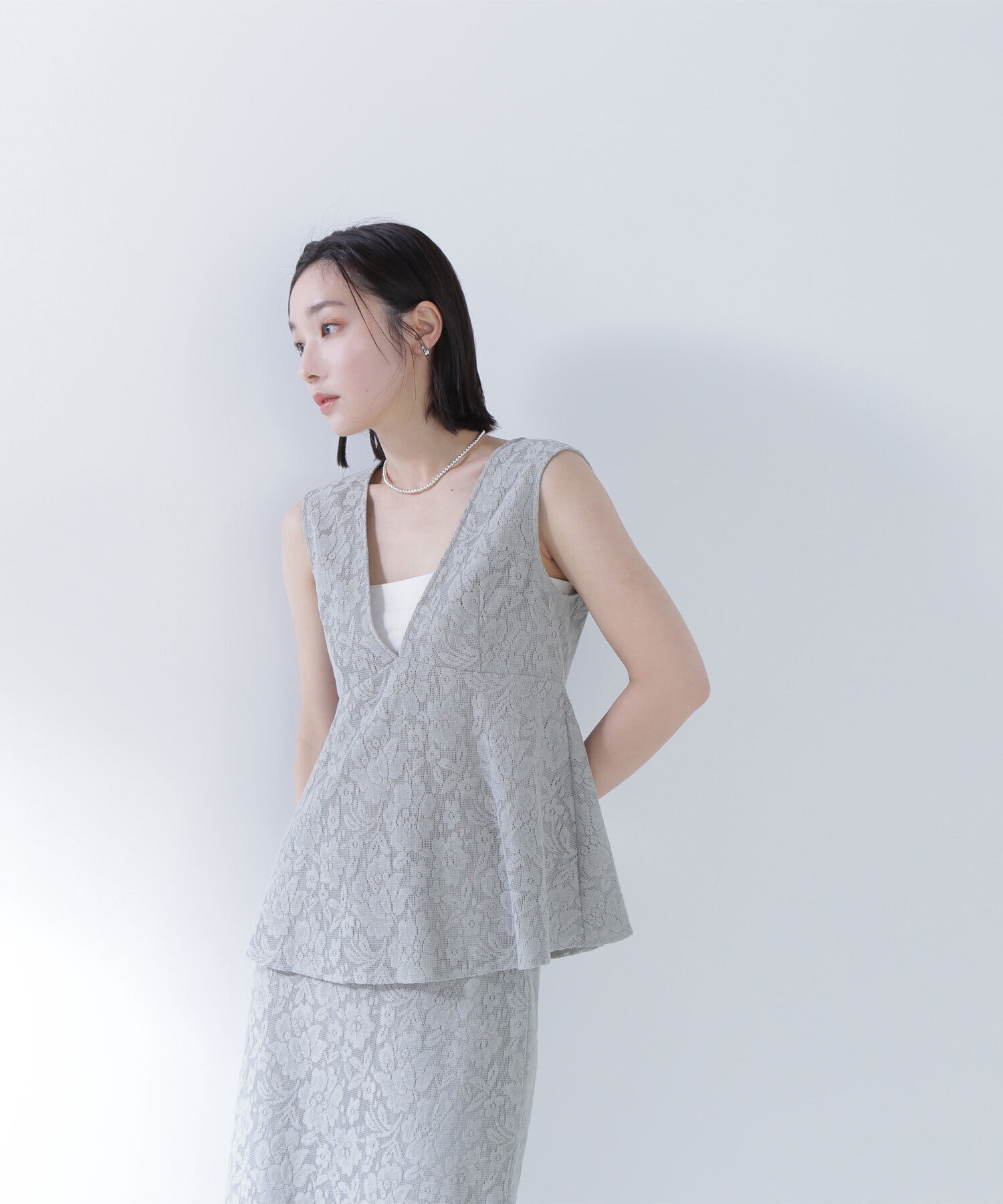  「ペプラムレースセットアップ」|ワンピース|