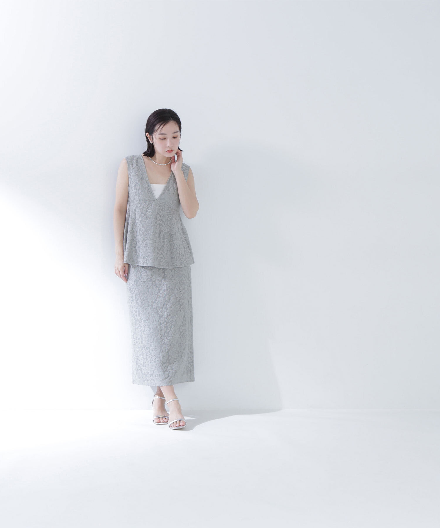  「ペプラムレースセットアップ」|ワンピース|