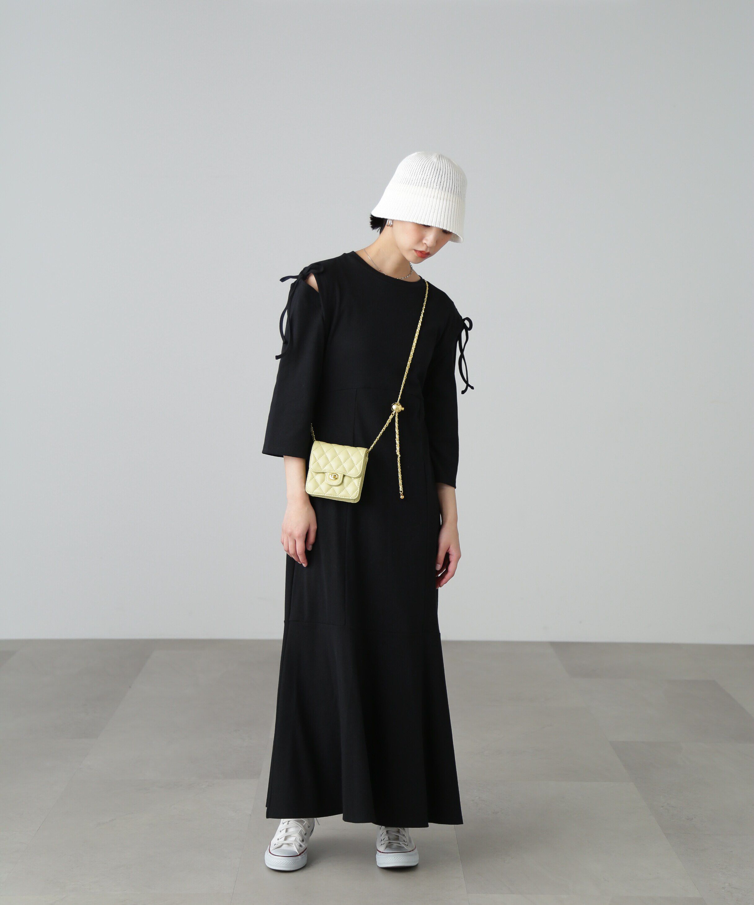  「［イエローカラーWEB限定］マルチWay袖スリットティアードワンピース」|ワンピース|