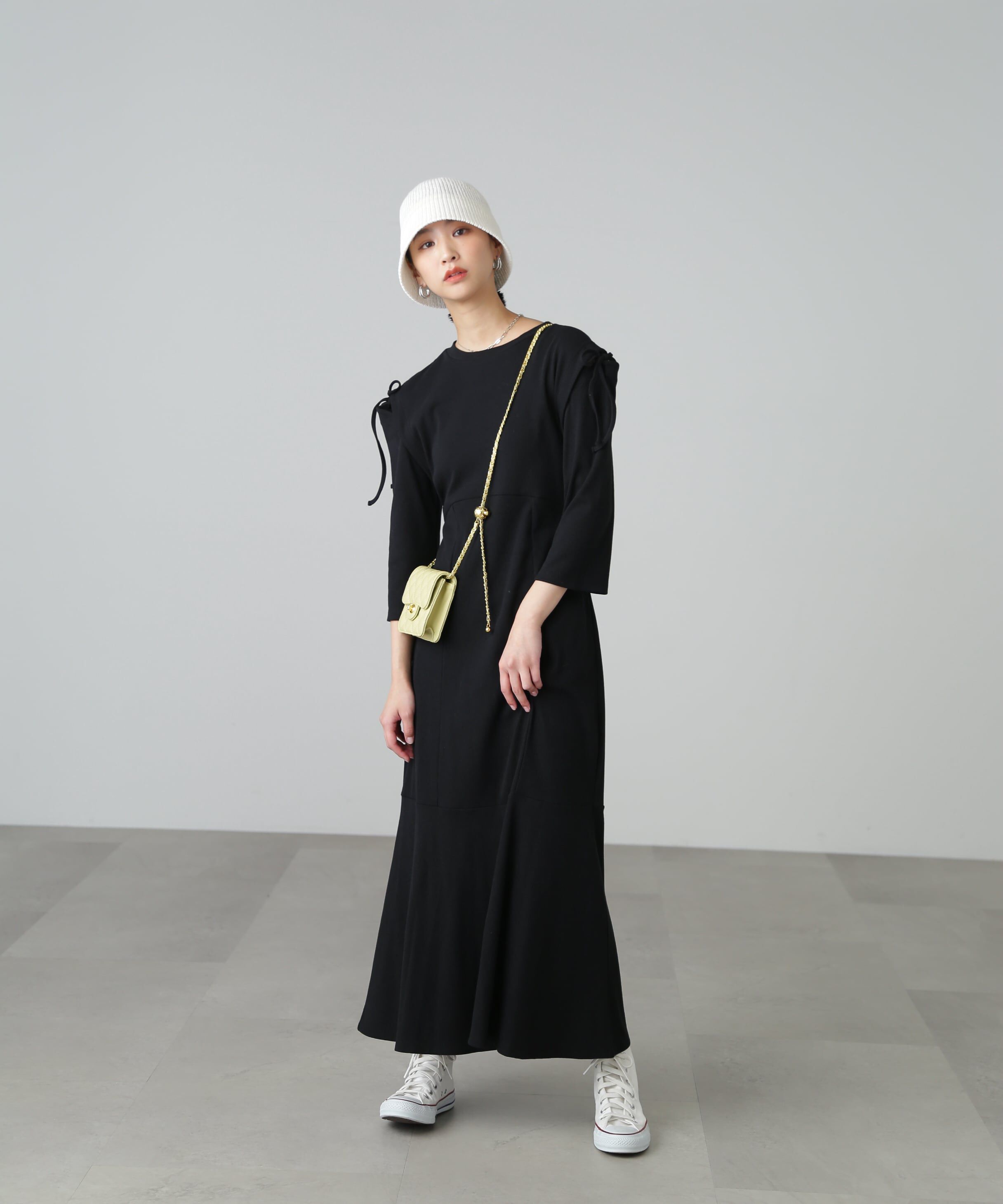  「［イエローカラーWEB限定］マルチWay袖スリットティアードワンピース」|ワンピース|