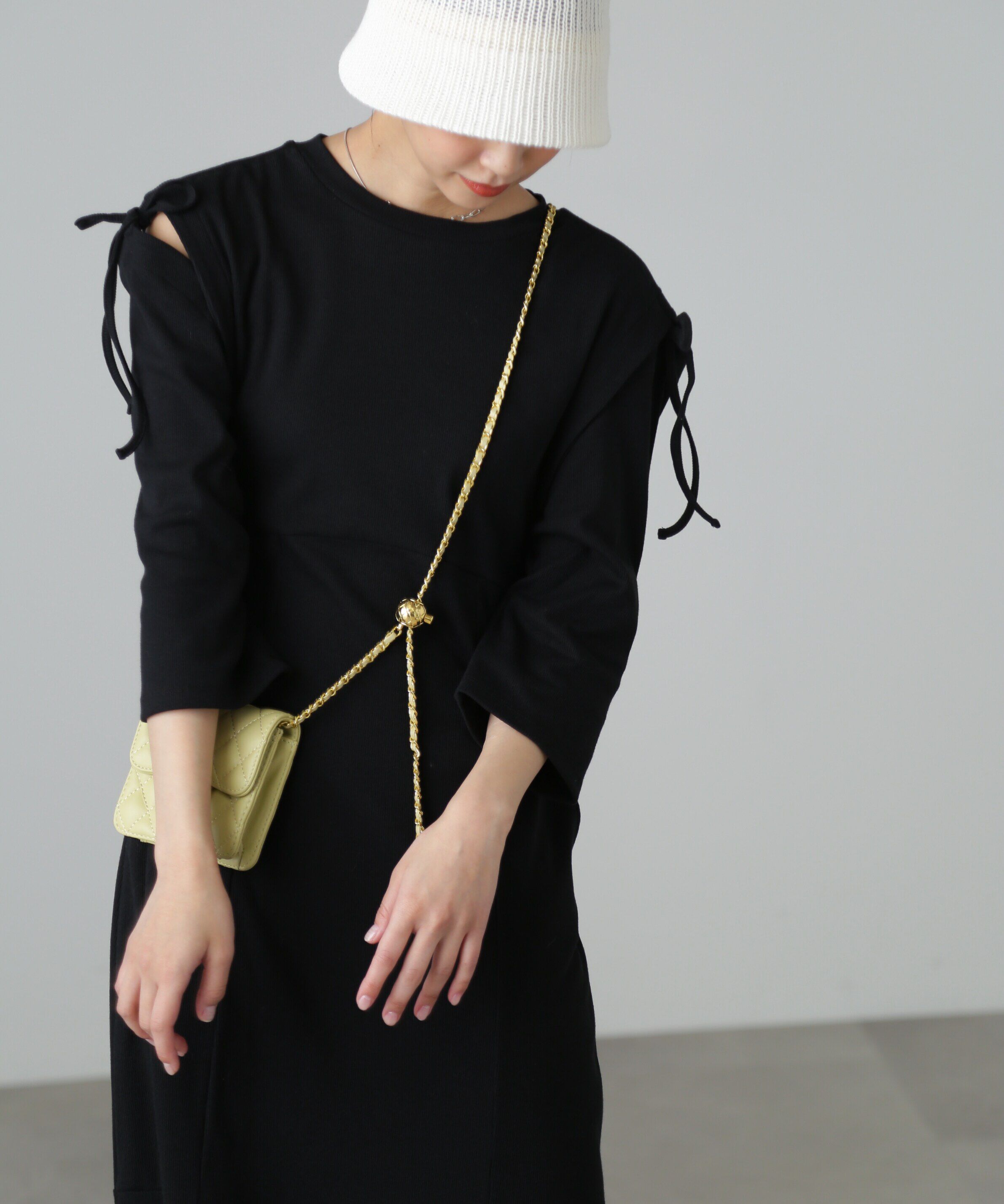  「［イエローカラーWEB限定］マルチWay袖スリットティアードワンピース」|ワンピース|