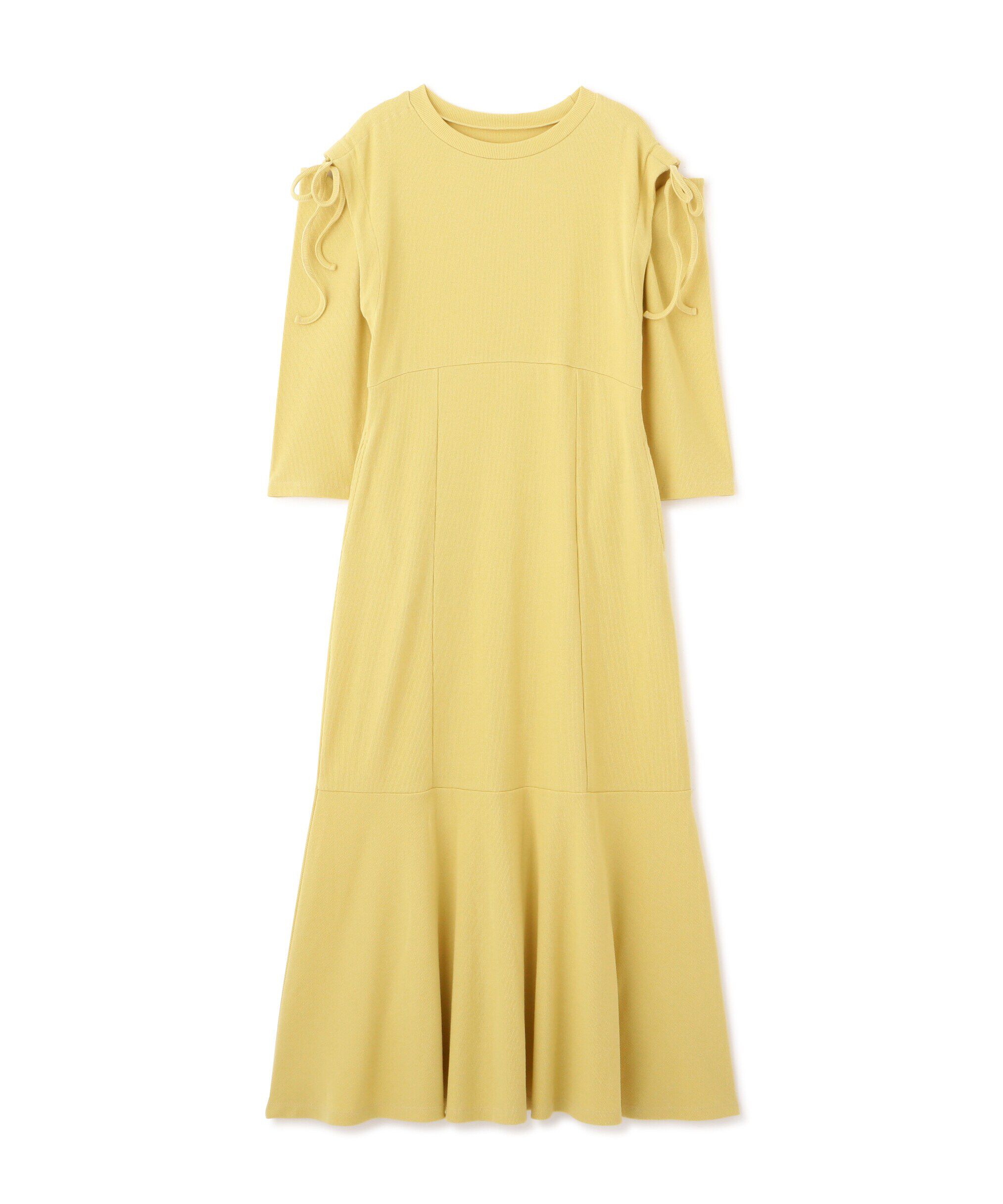  「［イエローカラーWEB限定］マルチWay袖スリットティアードワンピース」|ワンピース|イエロー