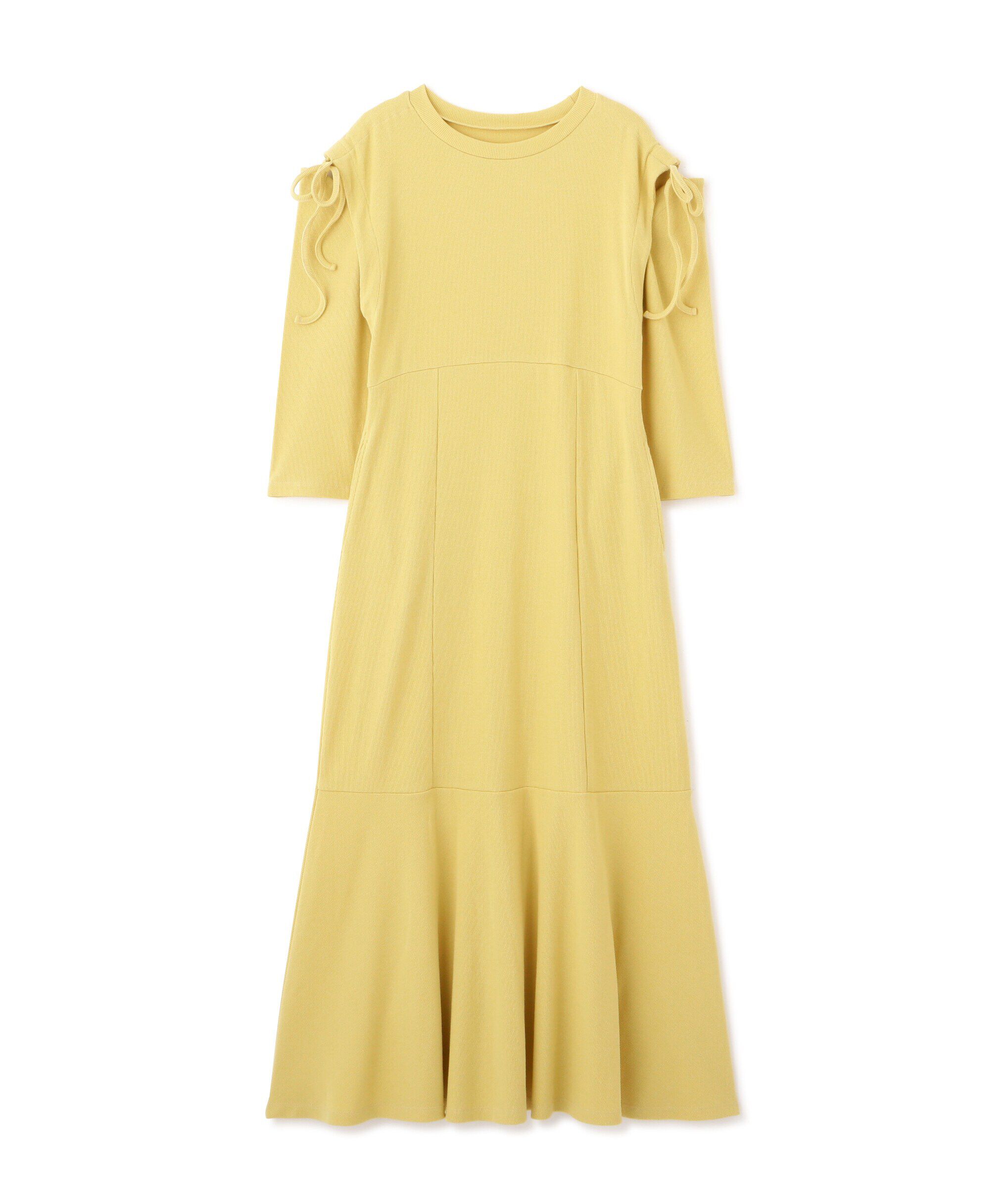 「［イエローカラーWEB限定］マルチWay袖スリットティアードワンピース」|ワンピース|
