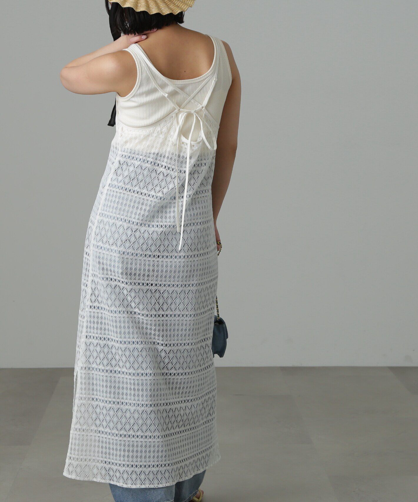  「レースキャミワンピース」|ワンピース|オフ