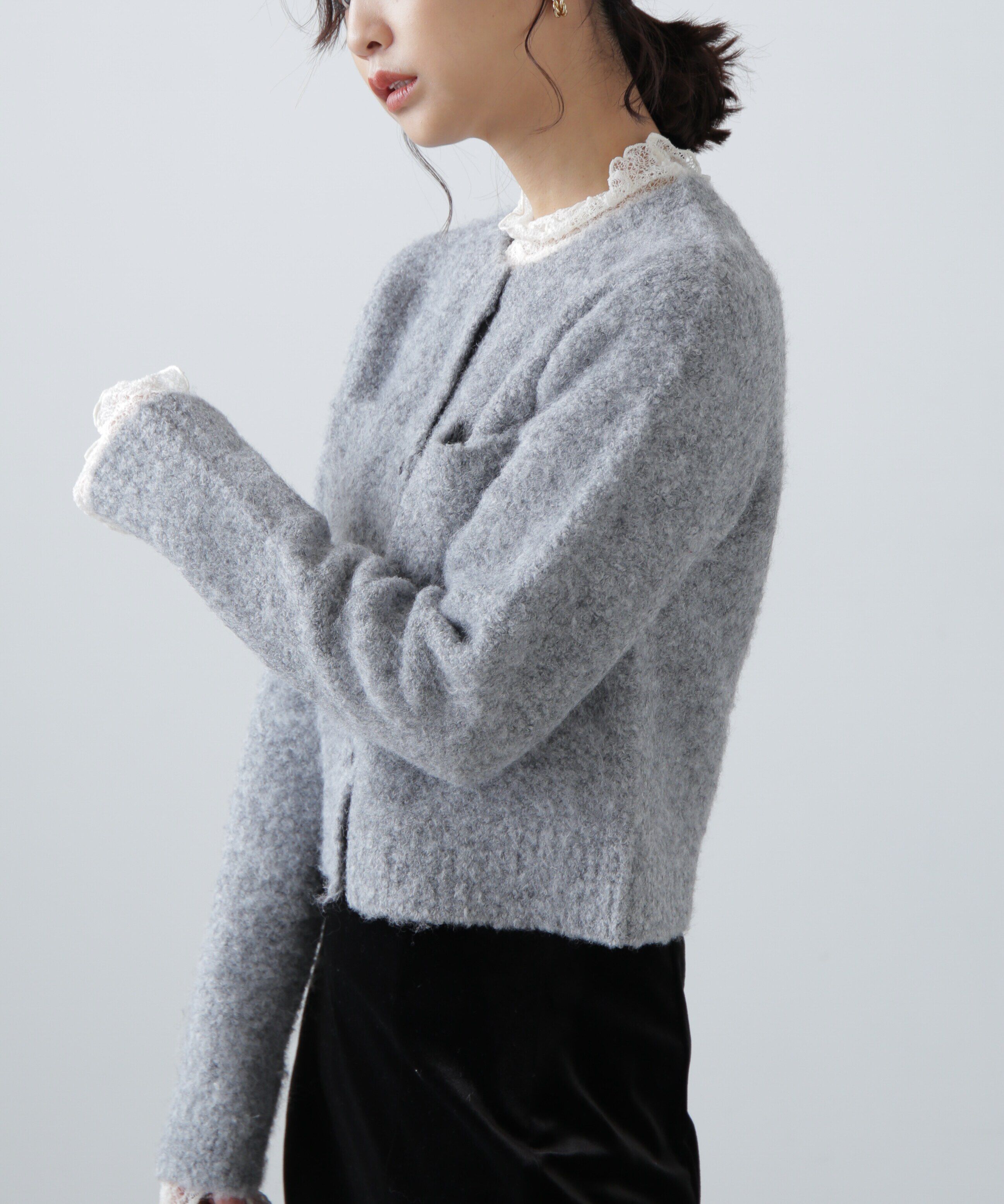  「コンパクトシャギーニットカーディガン」|ニット・セーター|