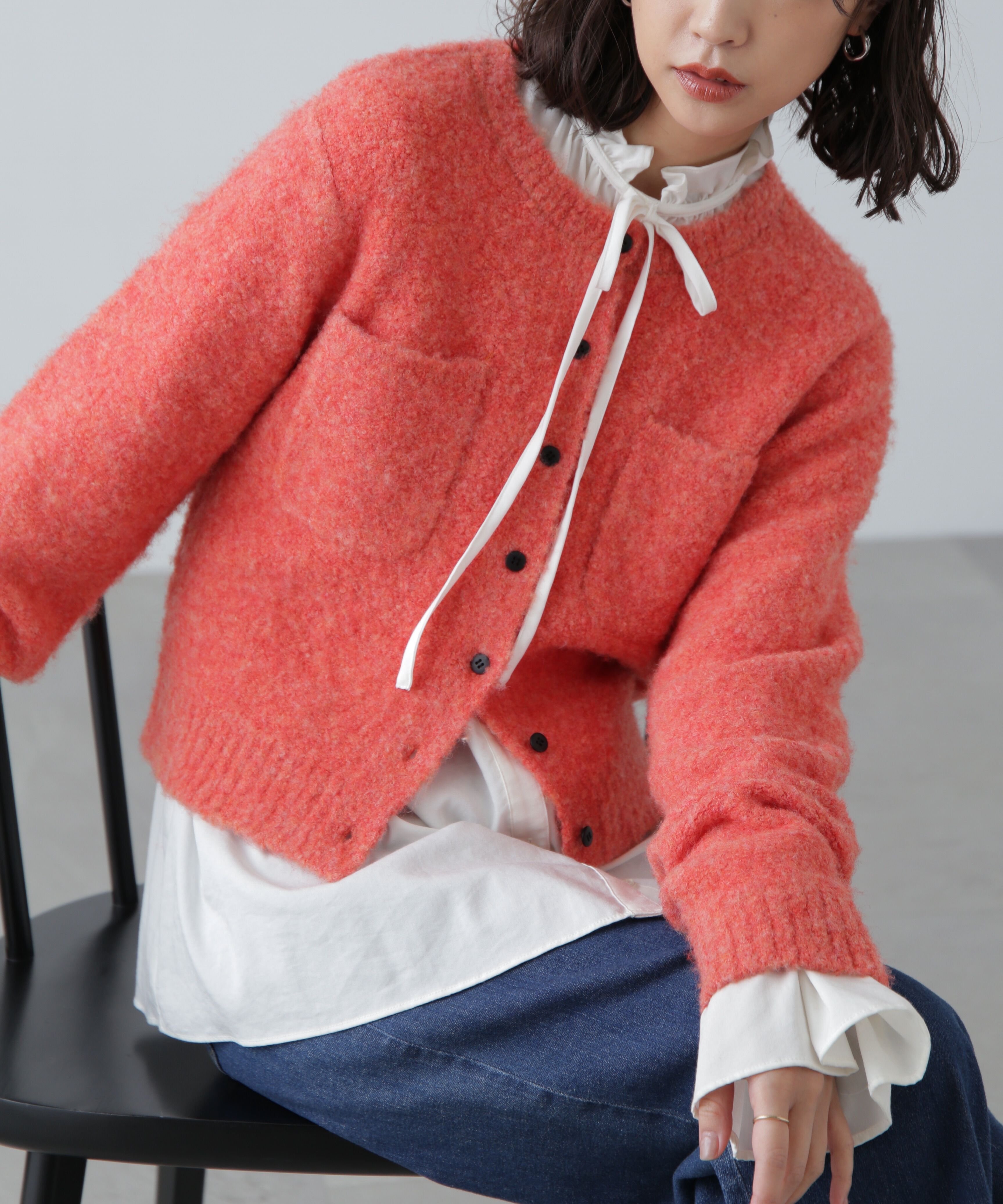  「コンパクトシャギーニットカーディガン」|ニット・セーター|