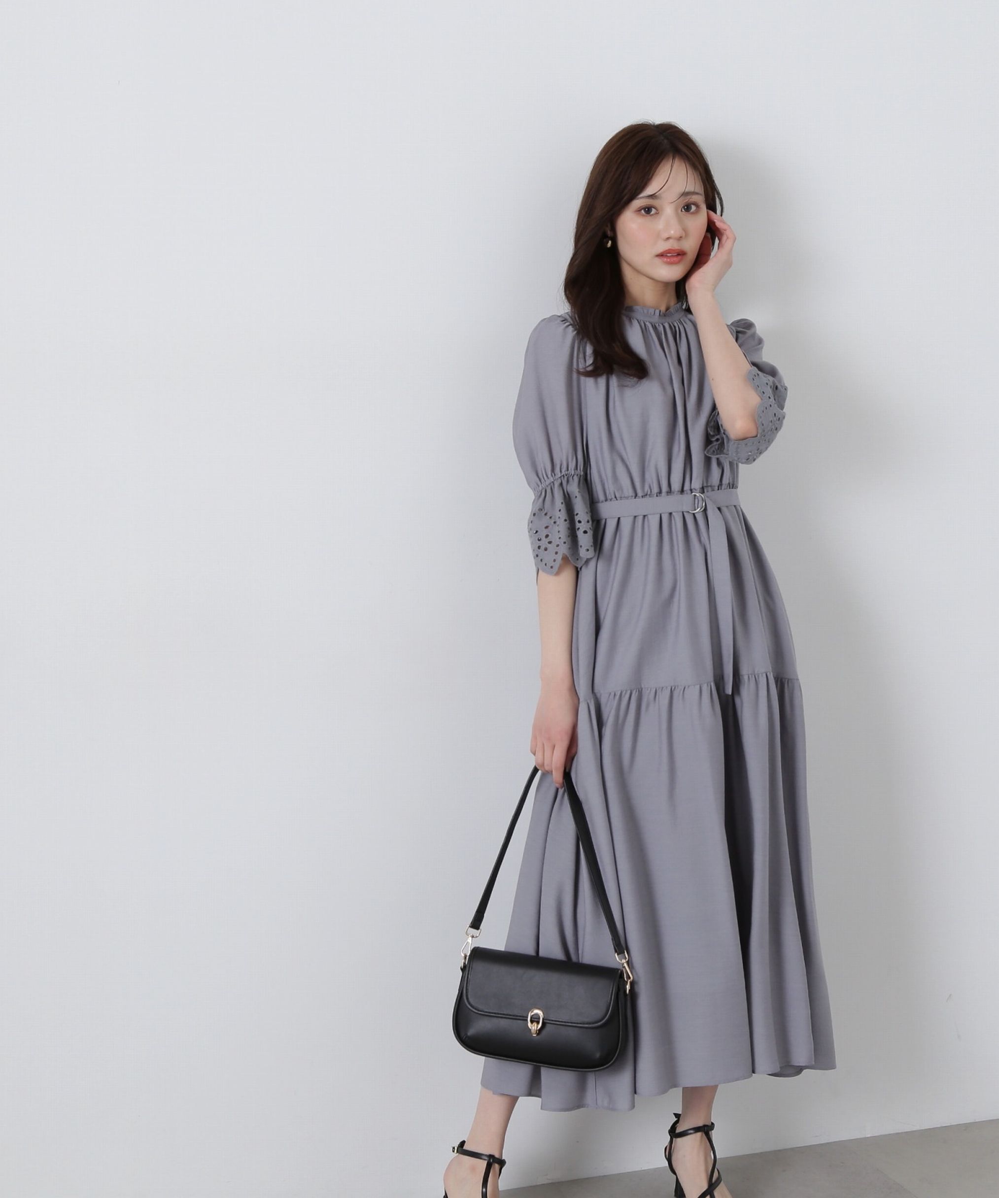 PROPORTION BODY DRESSING「刺繍レーススリーブティアードワンピース」|ワンピース|