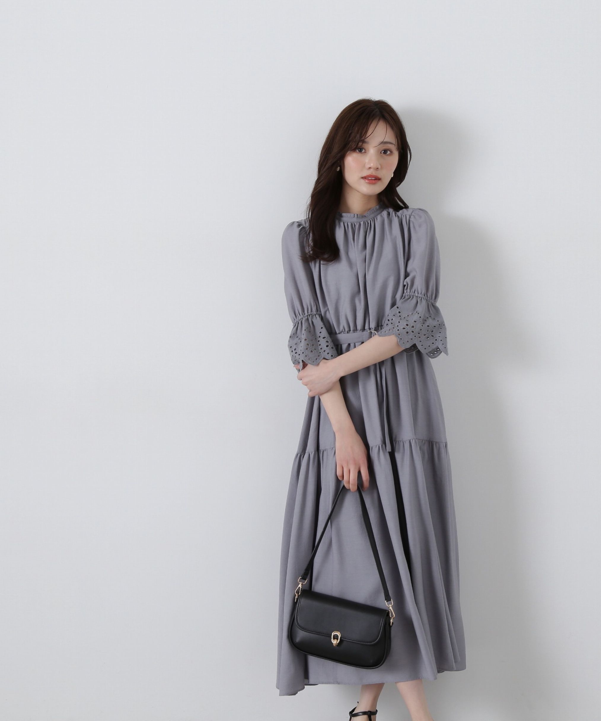 PROPORTION BODY DRESSING「刺繍レーススリーブティアードワンピース」|ワンピース|