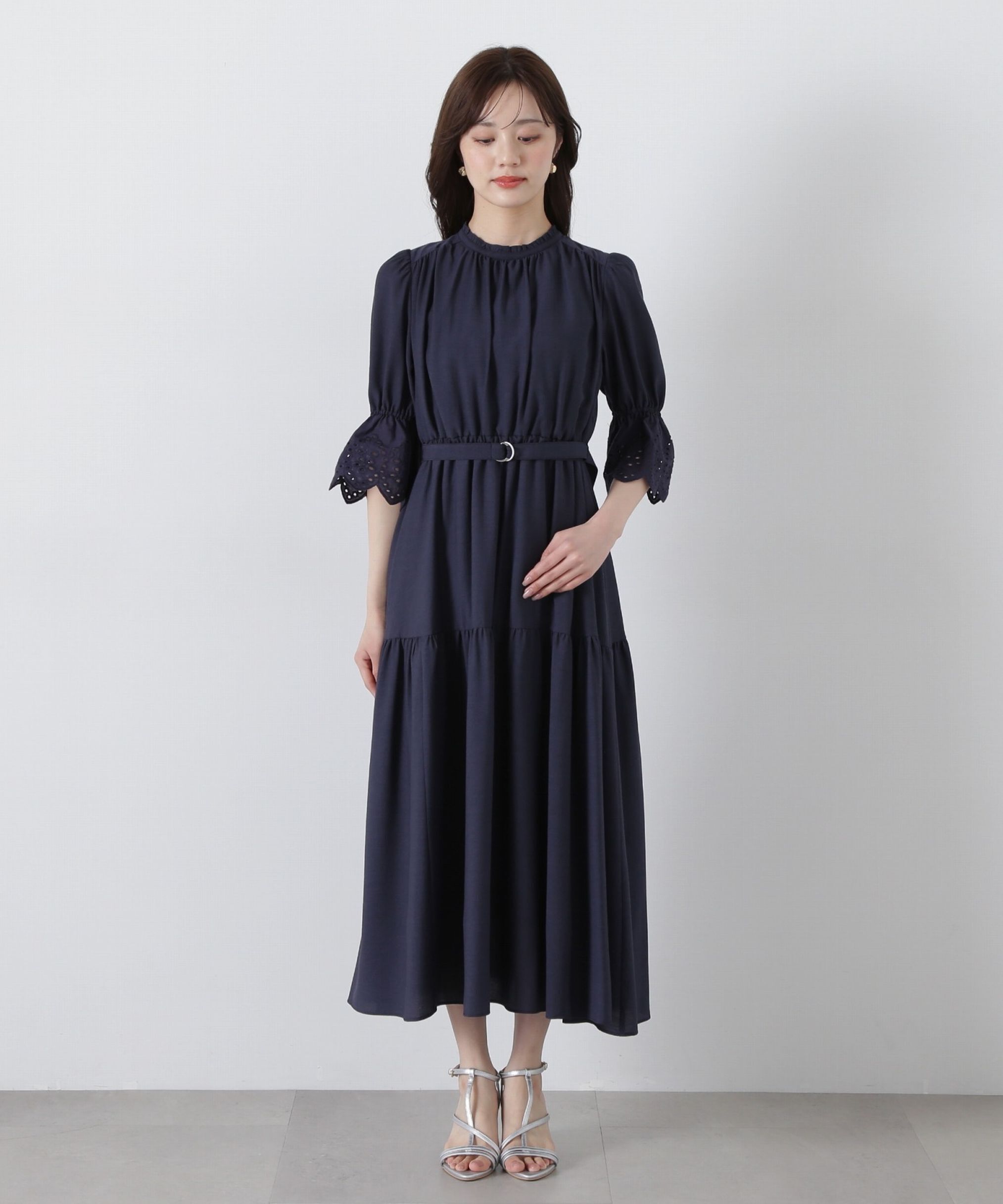 PROPORTION BODY DRESSING「刺繍レーススリーブティアードワンピース」|ワンピース|