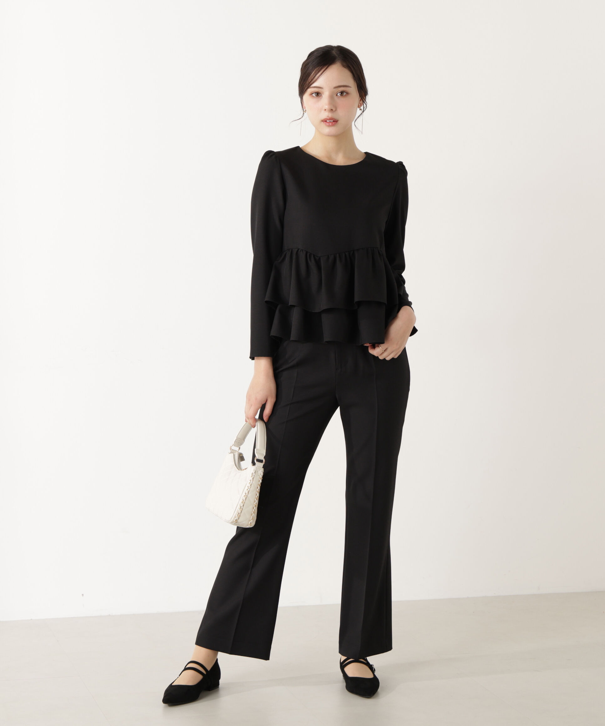 PROPORTION BODY DRESSING「＜ウォッシャブル＞ランダムヘムペプラムブラウス」|シャツ・ブラウス|