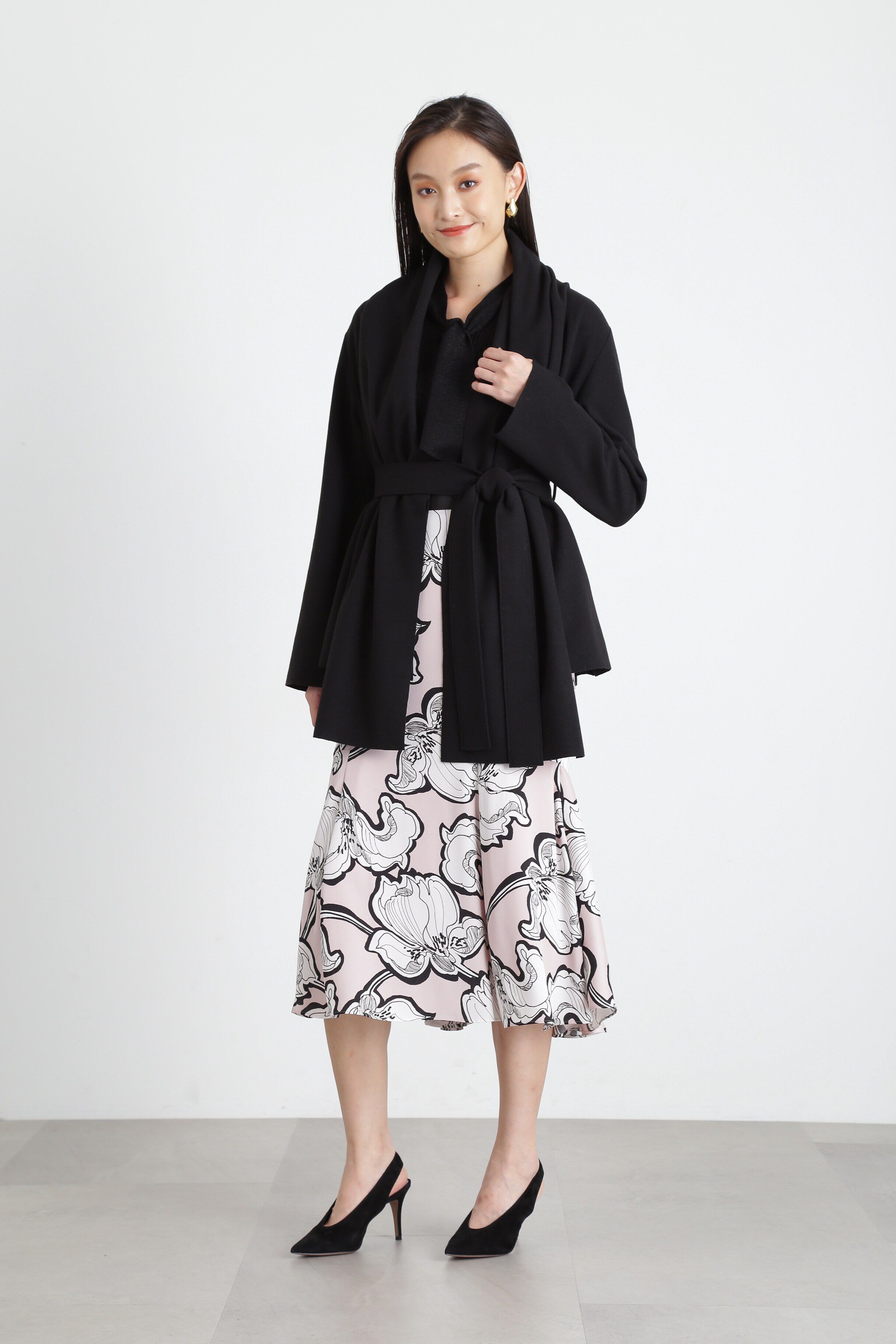  「◆アブストラクトリーフプリントスカート」|スカート|