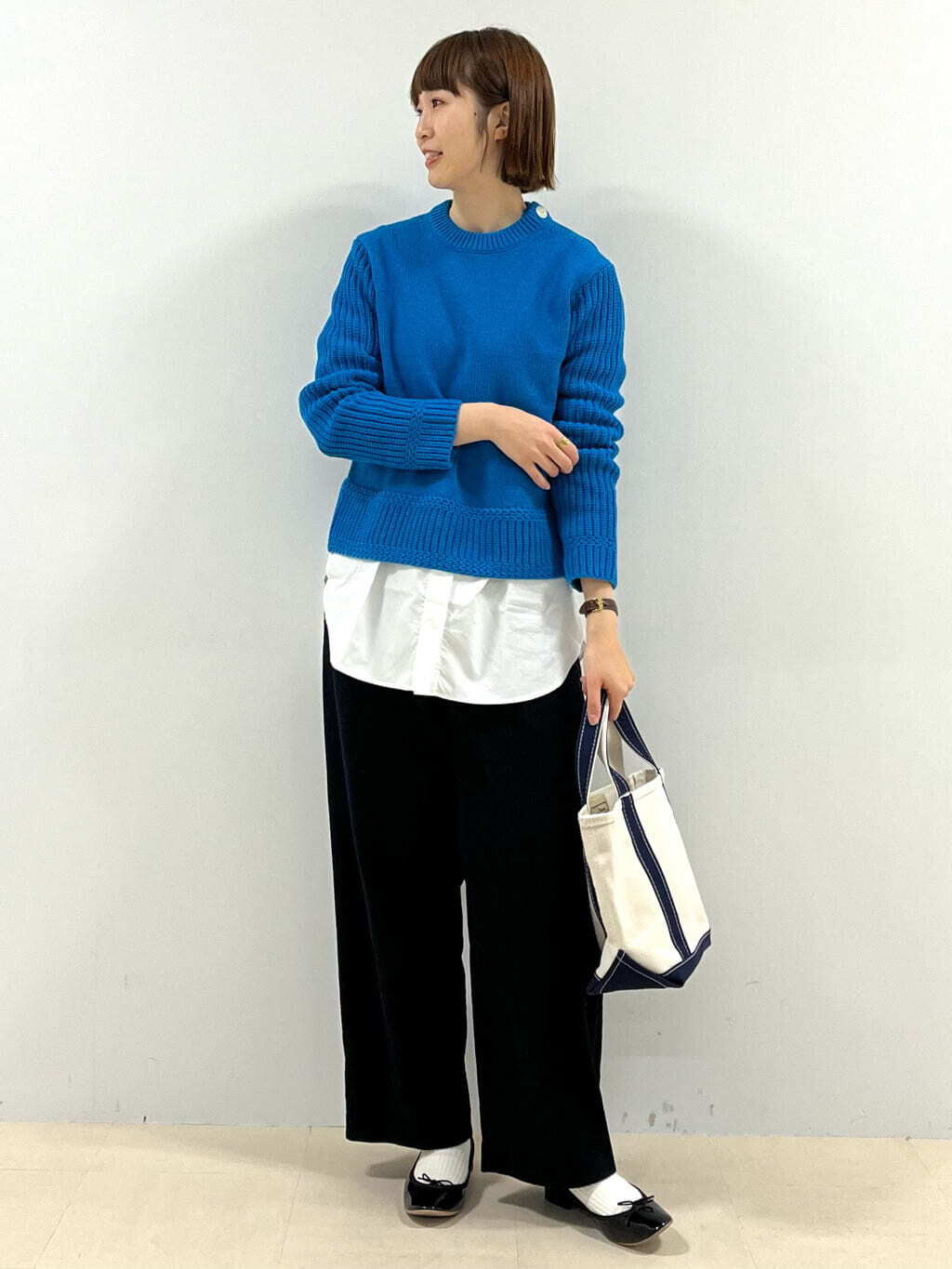  「◆布帛ドッキングクルーネックカットソー」|Tシャツ・カットソー|