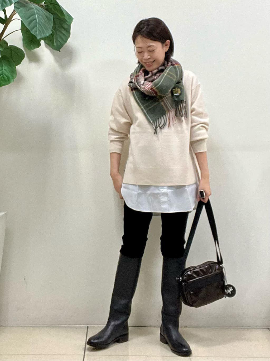  「◆布帛ドッキングクルーネックカットソー」|Tシャツ・カットソー|