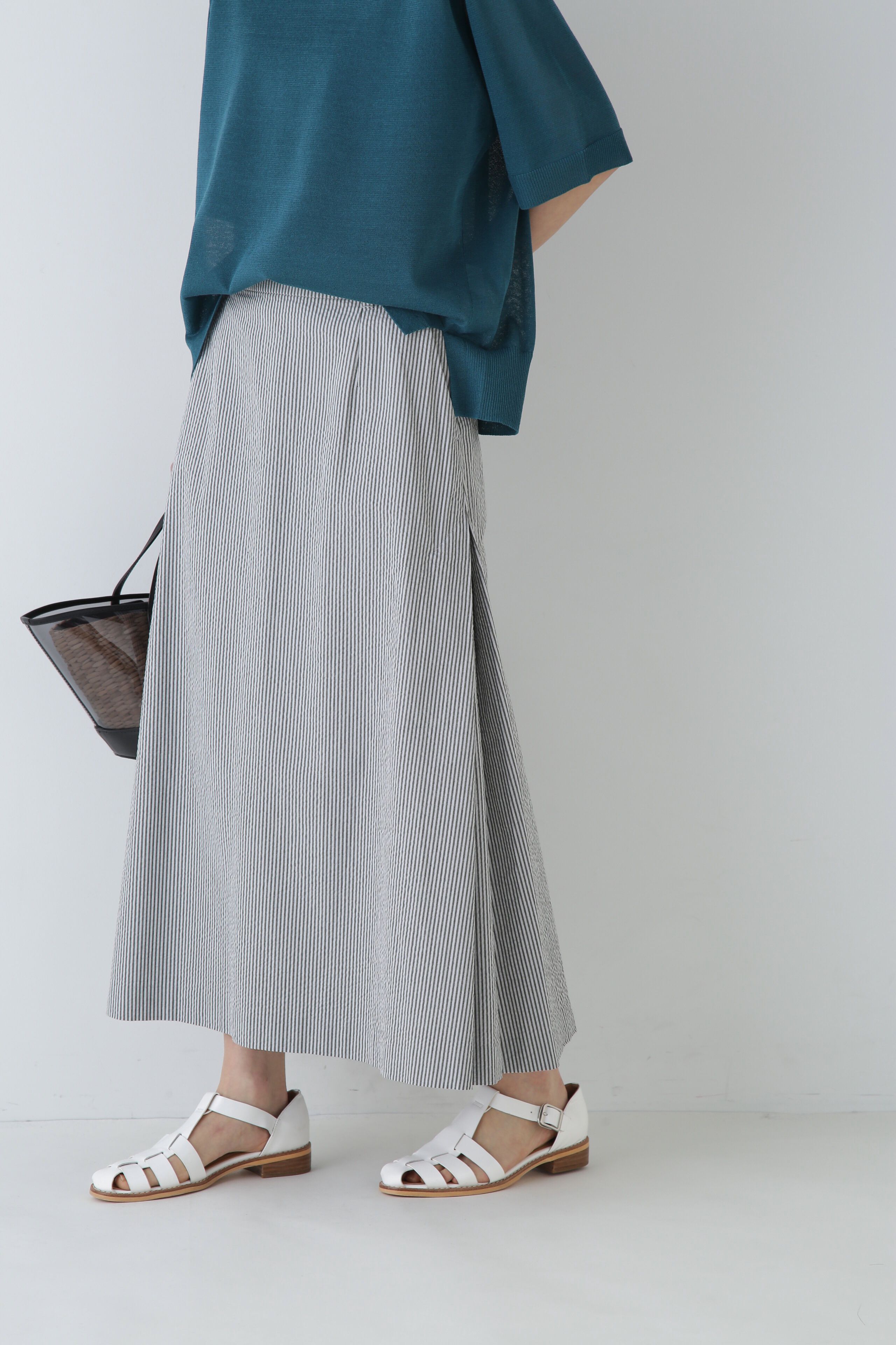  「◆サッカーストライプスカート」|スカート|グレー3