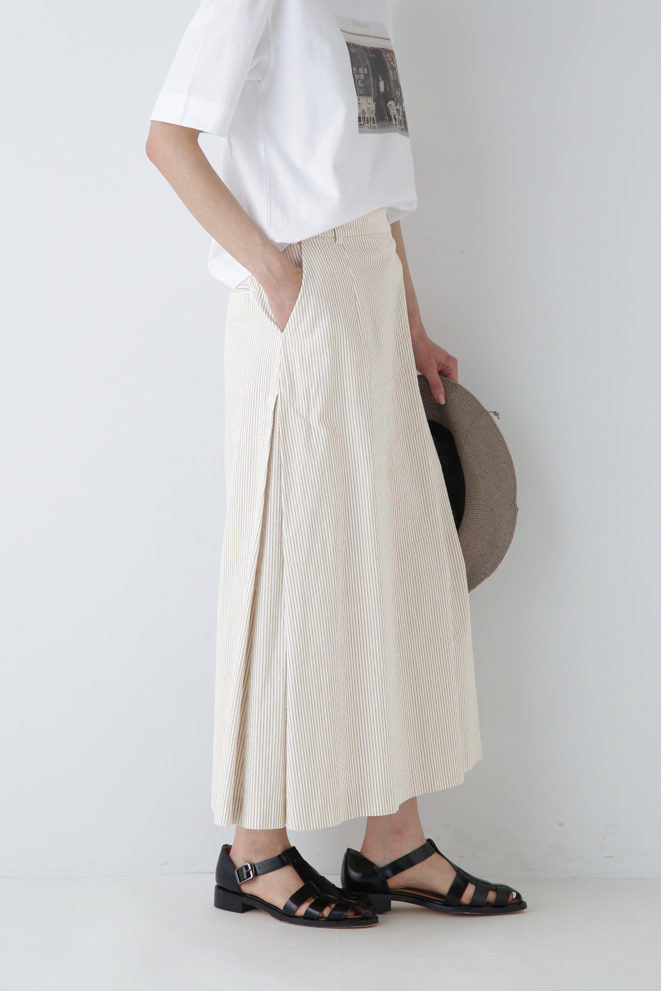  「◆サッカーストライプスカート」|スカート|ベージュ3