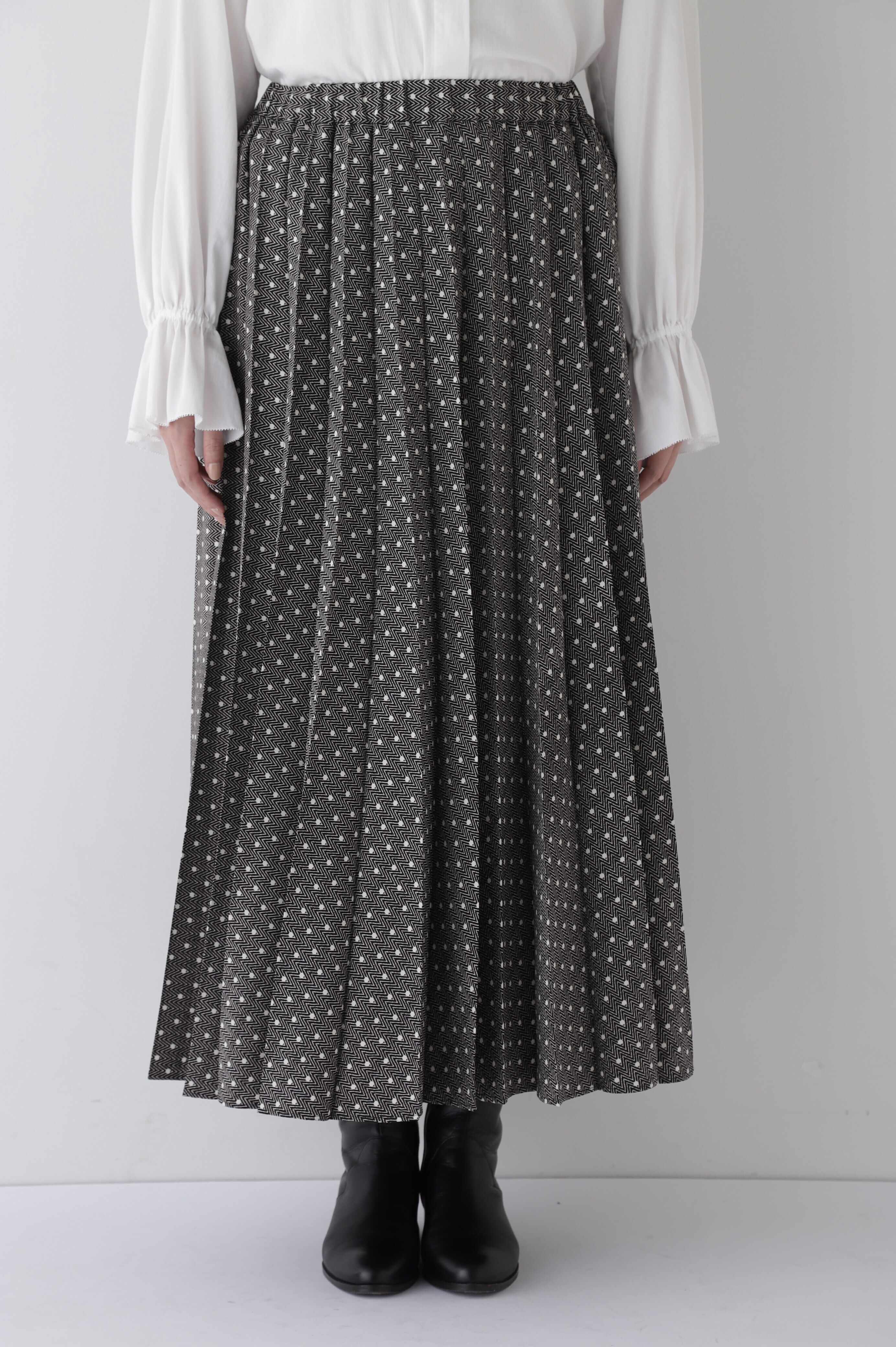  「◆デシンドットプリントアコーディオンプリーツスカート」|スカート|