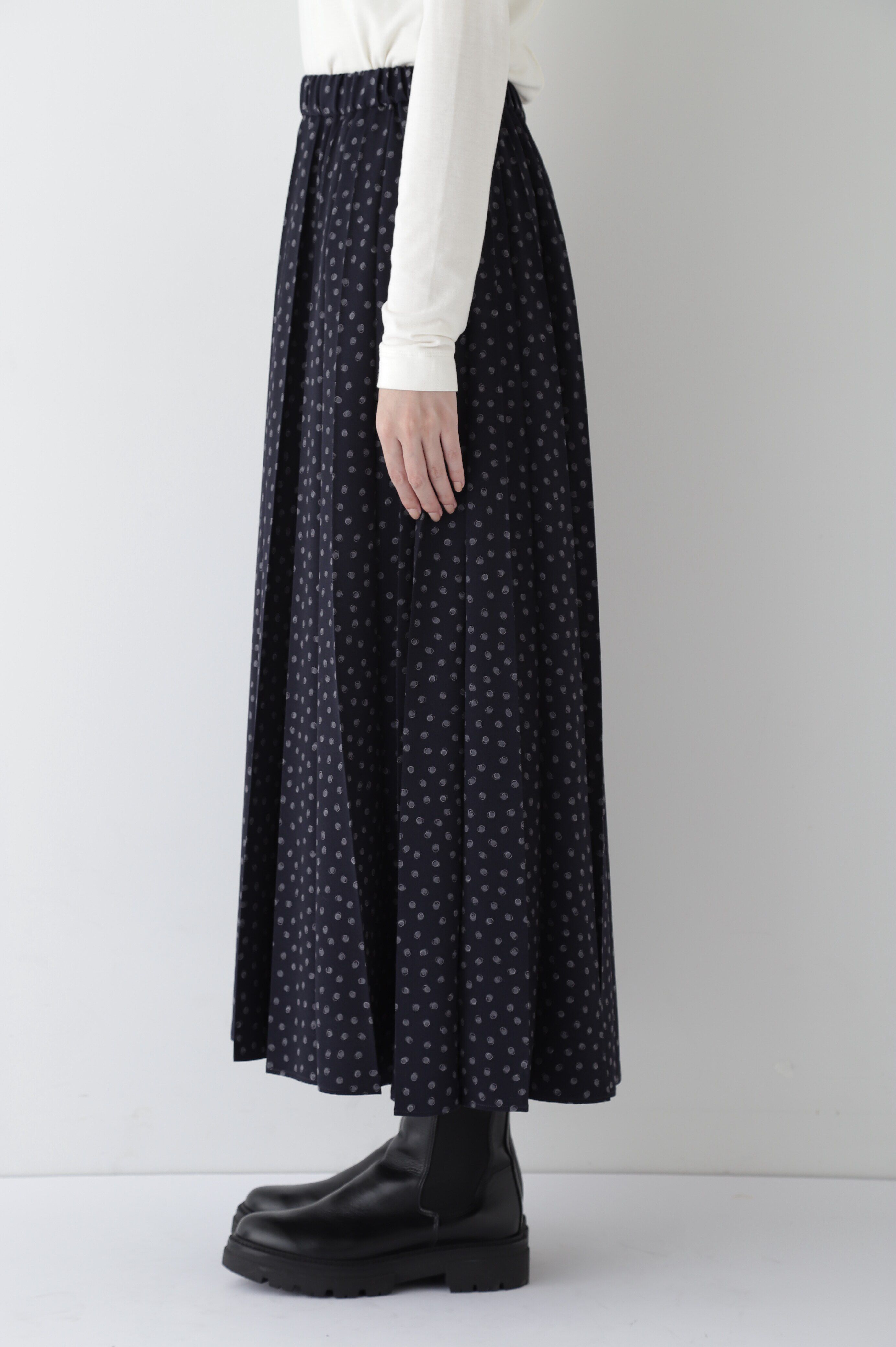  「◆デシンドットプリントアコーディオンプリーツスカート」|スカート|