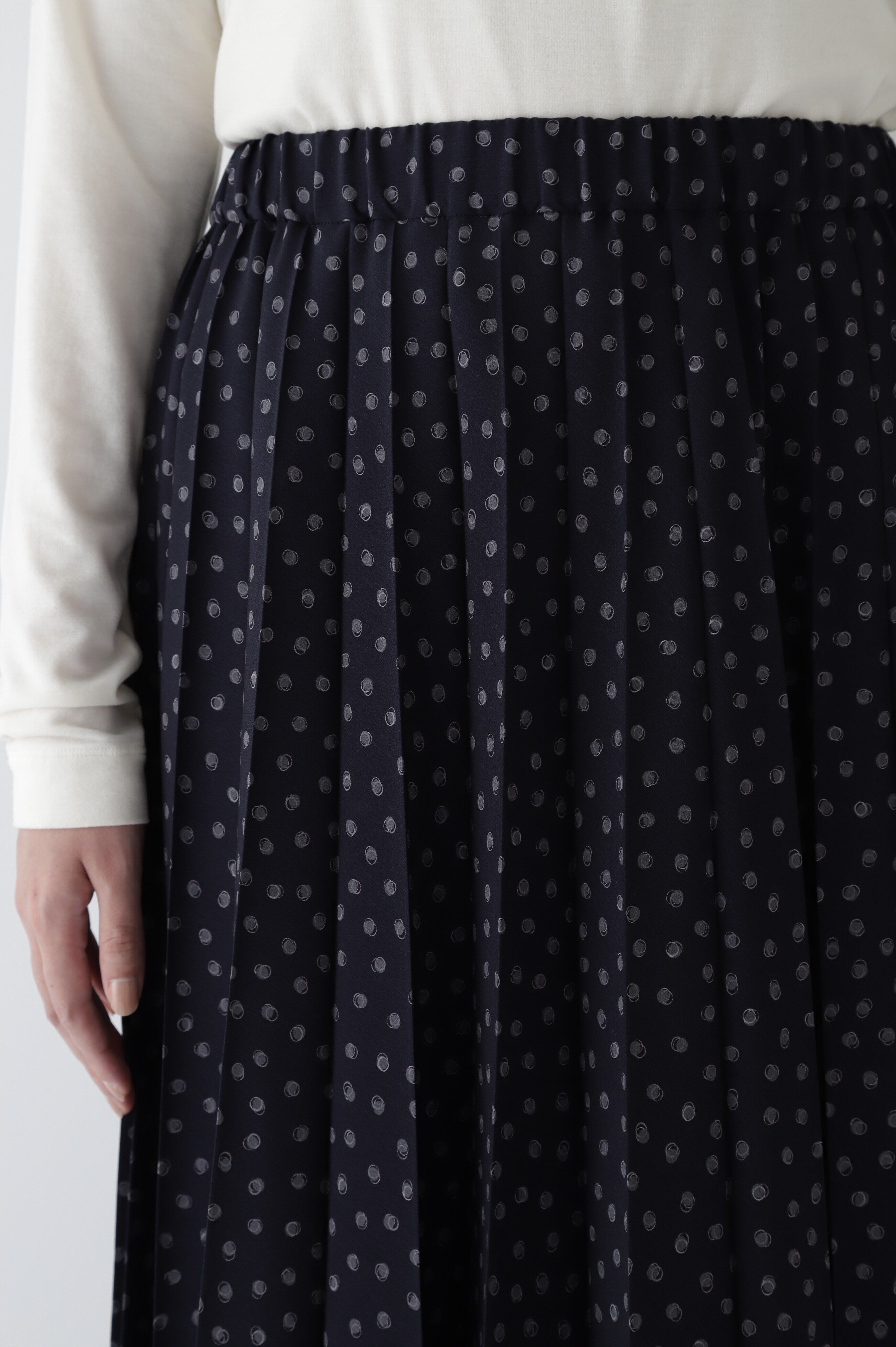  「◆デシンドットプリントアコーディオンプリーツスカート」|スカート|