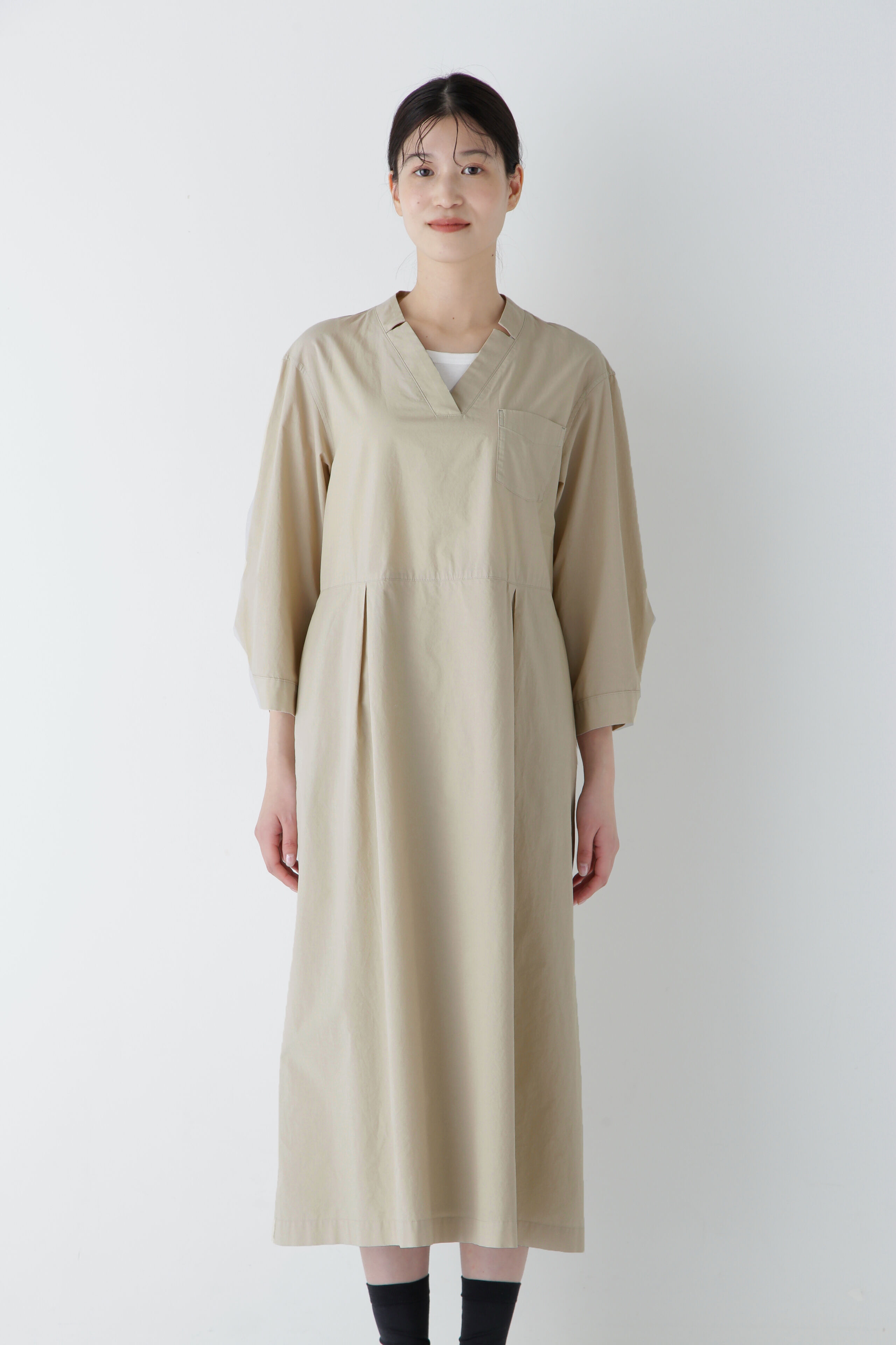  「◆製品染め刻み衿ワンピース」|ワンピース|