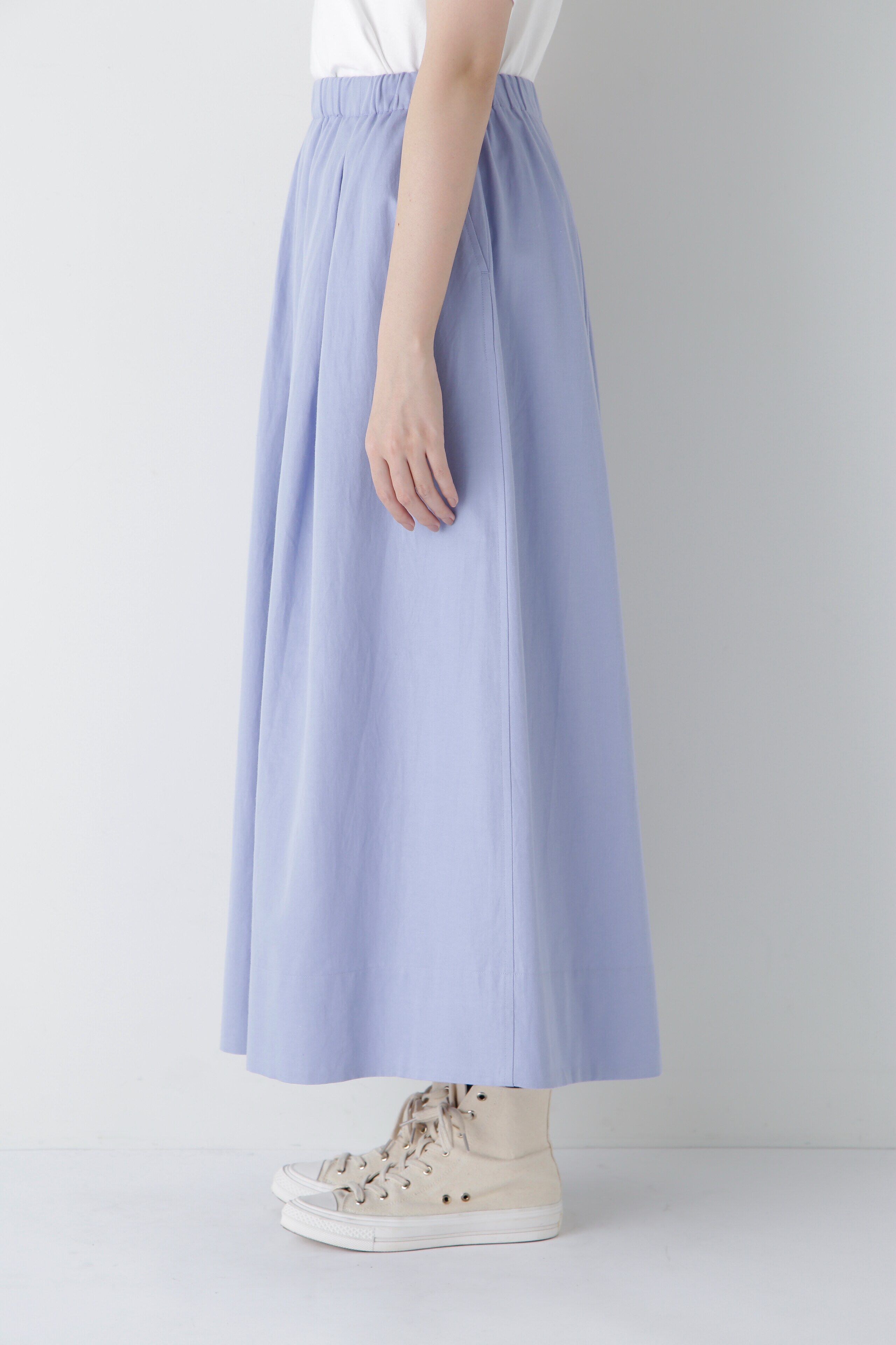  「◆コットンヘンプサテンボリュームボックスタックスカート」|スカート|