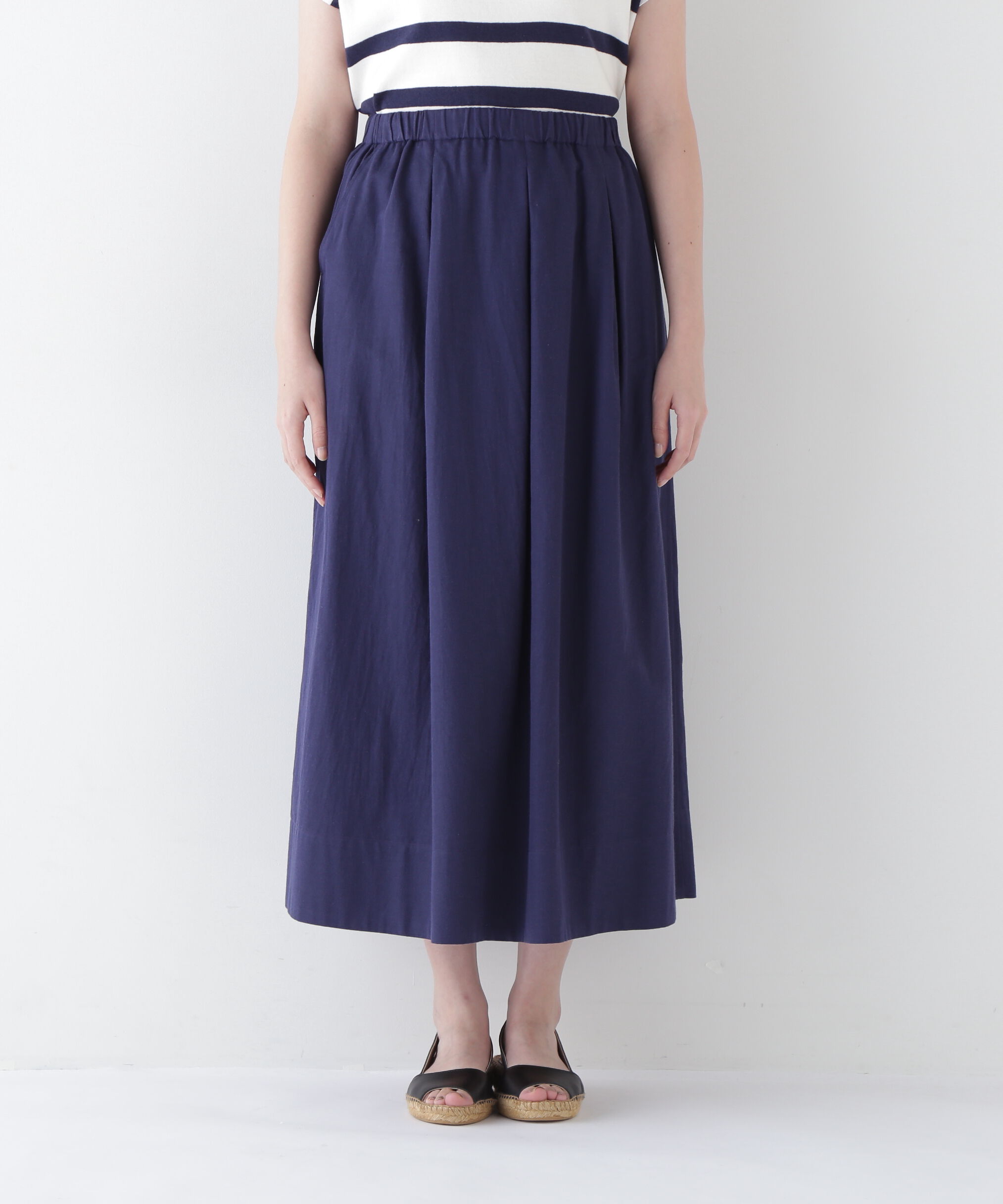  「◆コットンヘンプサテンボリュームボックスタックスカート」|スカート|