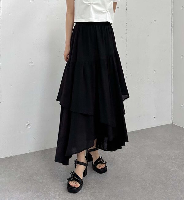 archives「段ティアードイレヘムスカート」|スカート|BLACK