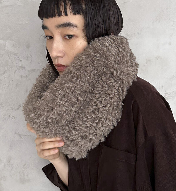 Doux archives「【ＨＥＬＥＮ　ＭＯＯＯＲＥ】Ｎｅｃｋ　Ｗａｒｍｅｒ」|バンダナ・スカーフ|BROWN