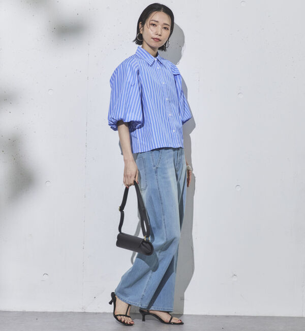 Doux archives「バルーンスリーブストライプブラウス」|シャツ・ブラウス|