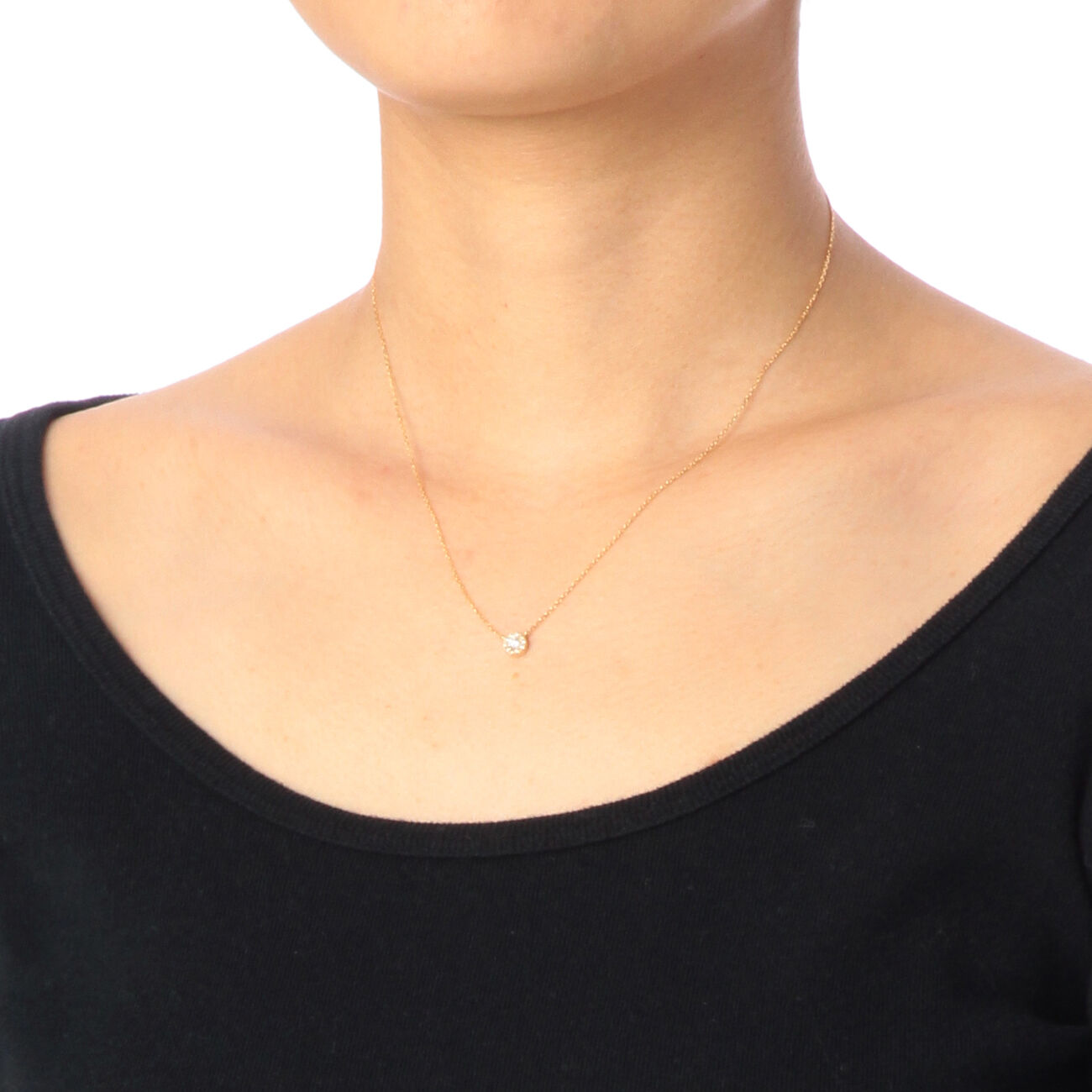 COCOSHNIK「K18ダイヤモンドラウンド&times;メレダイヤ ネックレス」|ネックレス|