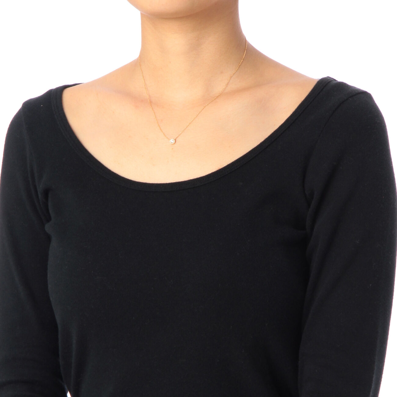 COCOSHNIK「K18ダイヤモンドラウンド&times;メレダイヤ ネックレス」|ネックレス|