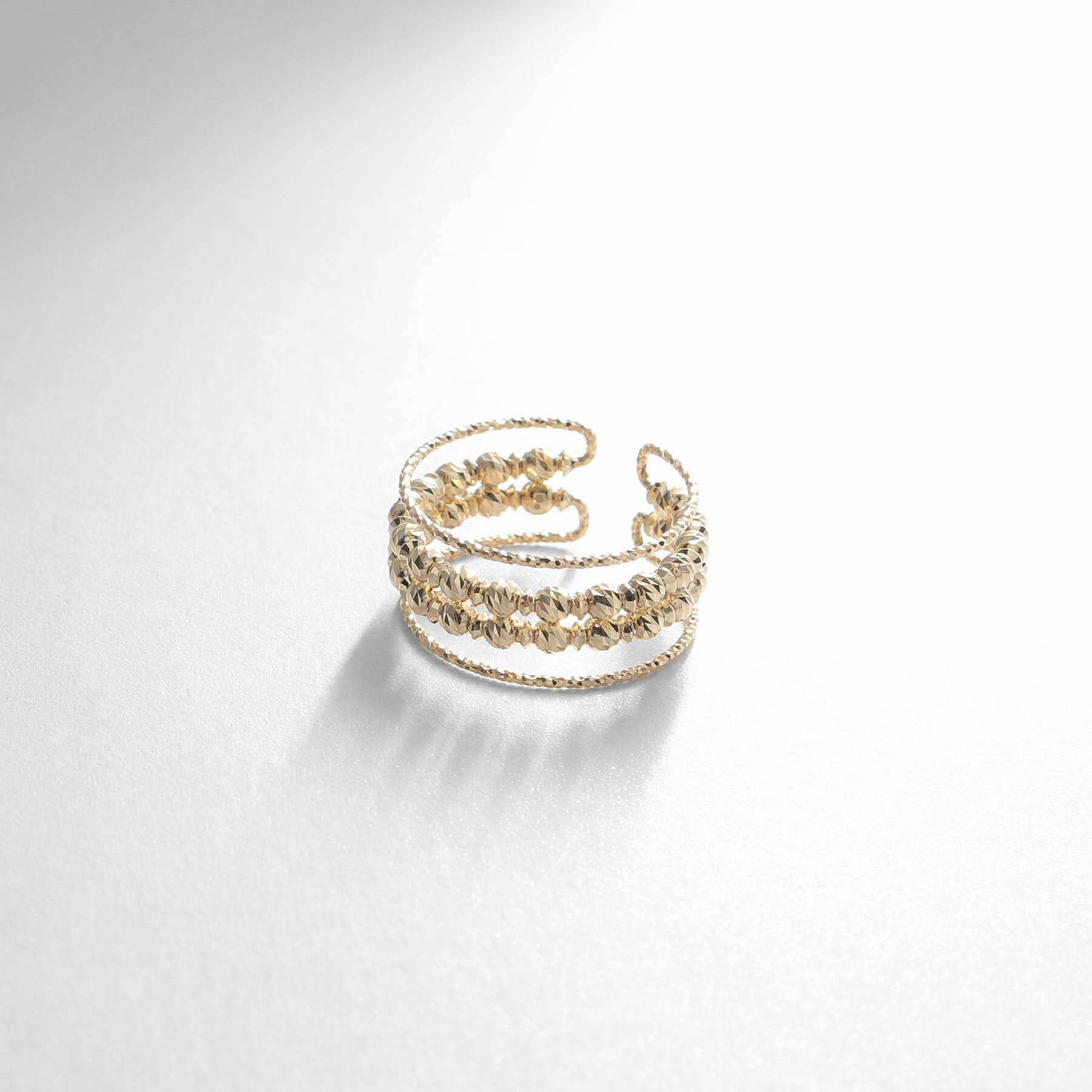 COCOSHNIK「K10ハニーカットビーズ スリットリング」|リング|