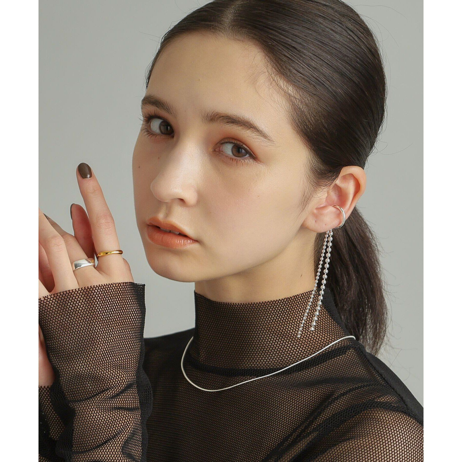 COCOSHNIK ONKITSCH「シルバー デザインチェーン スネークネックレス」|ネックレス|