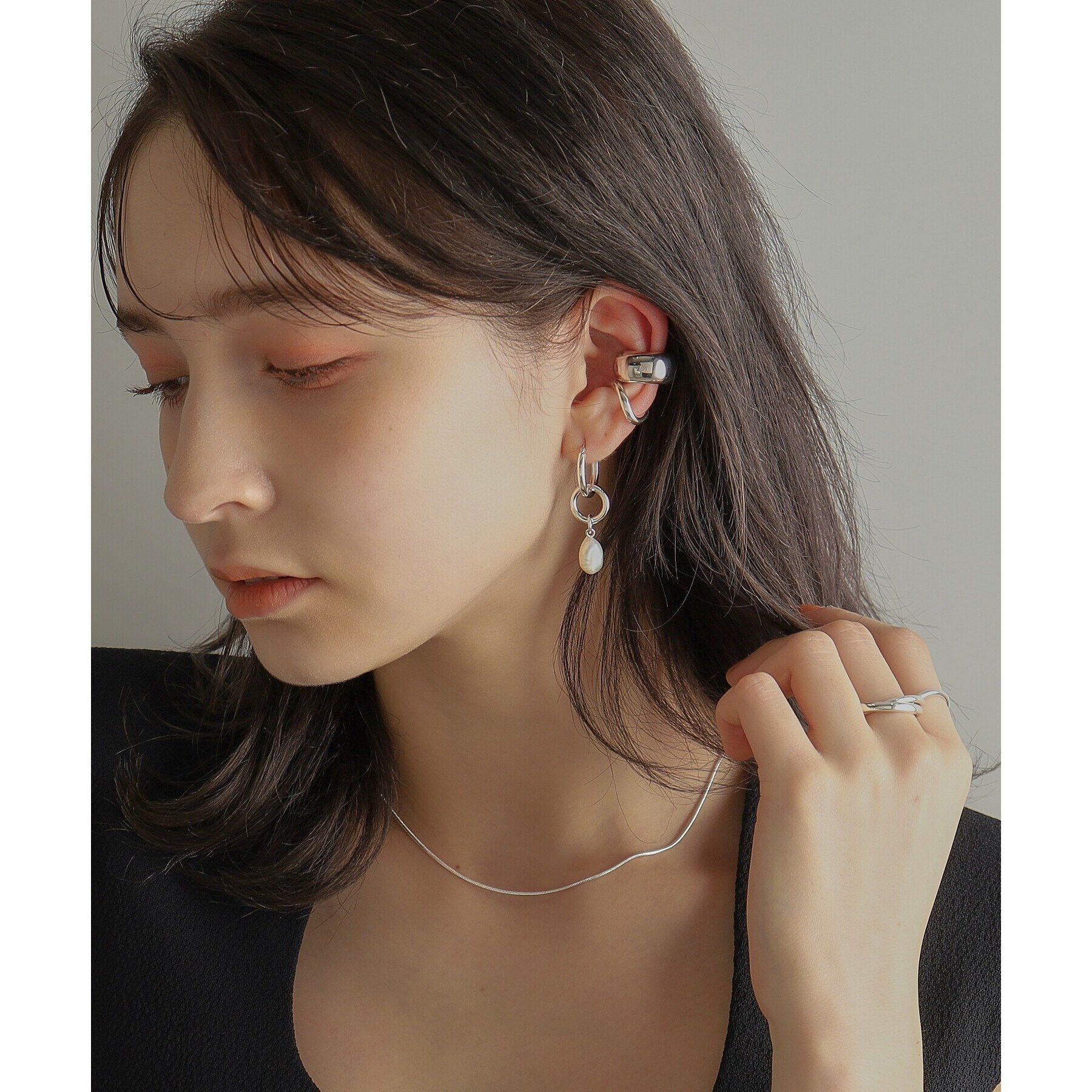 COCOSHNIK ONKITSCH「シルバー デザインチェーン スネークネックレス」|ネックレス|