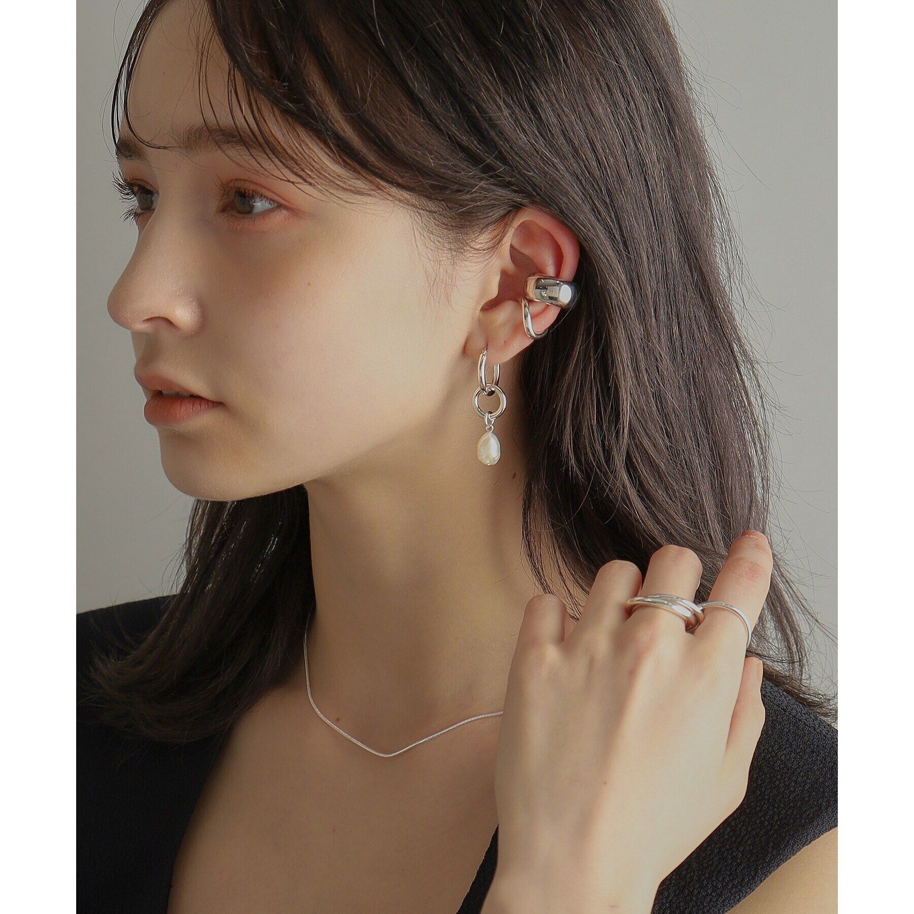 COCOSHNIK ONKITSCH「シルバー デザインチェーン スネークネックレス」|ネックレス|