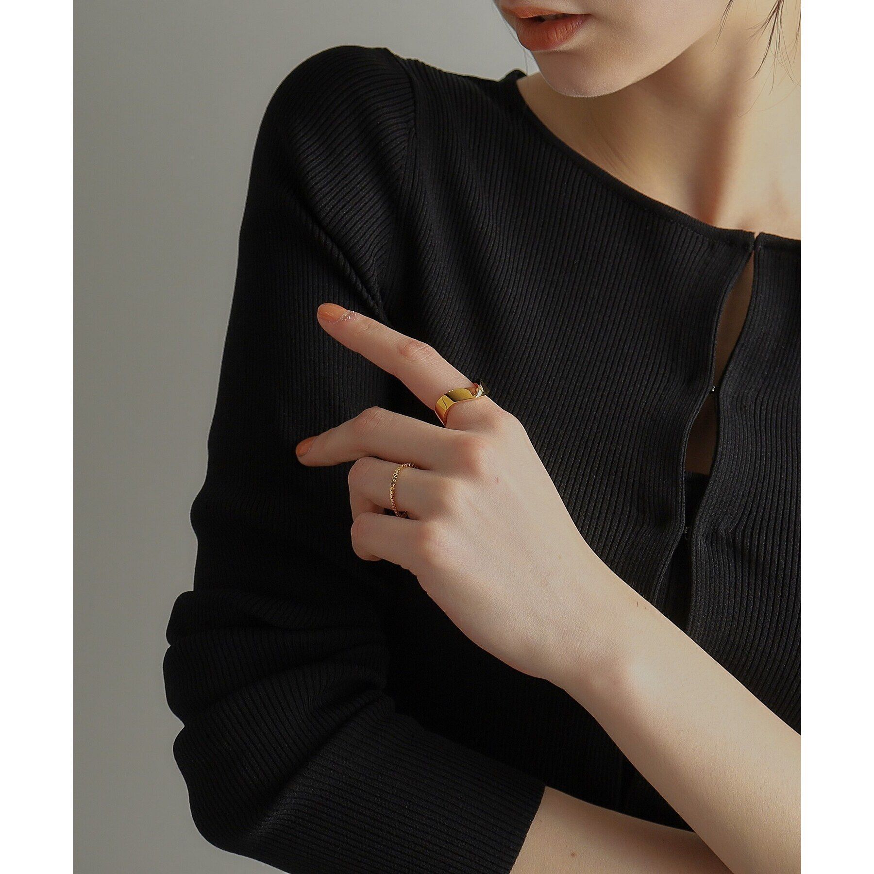 COCOSHNIK ONKITSCH「シルバー フォールディングリング ストリーム GP」|リング|