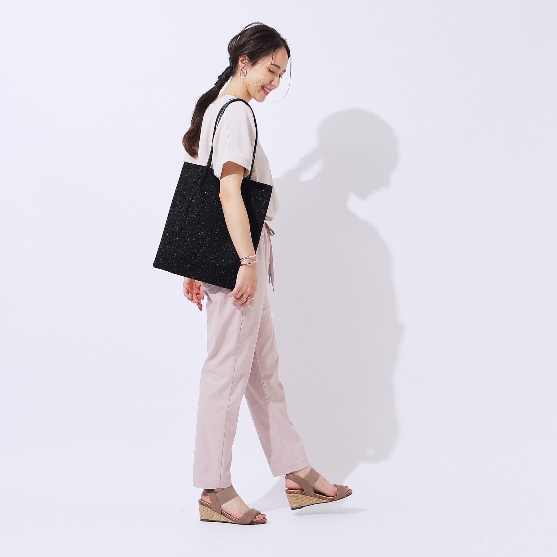 SHOO･LA･RUE「【A4】細ハンドルラメトートバッグ」|トートバッグ|