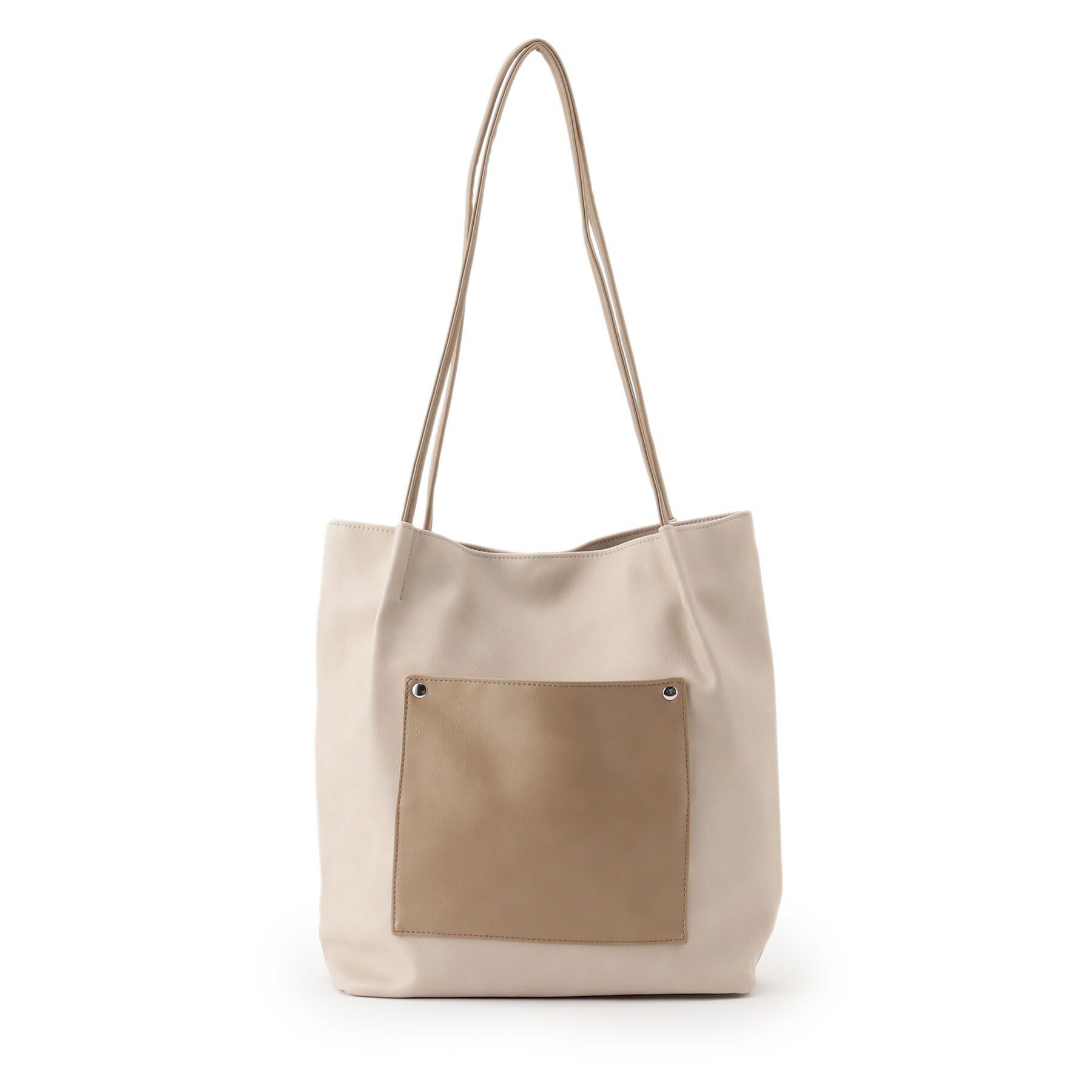 SHOO･LA･RUE「オイルレザー風つまみハンドルトート」|トートバッグ|ライトベージュ(55