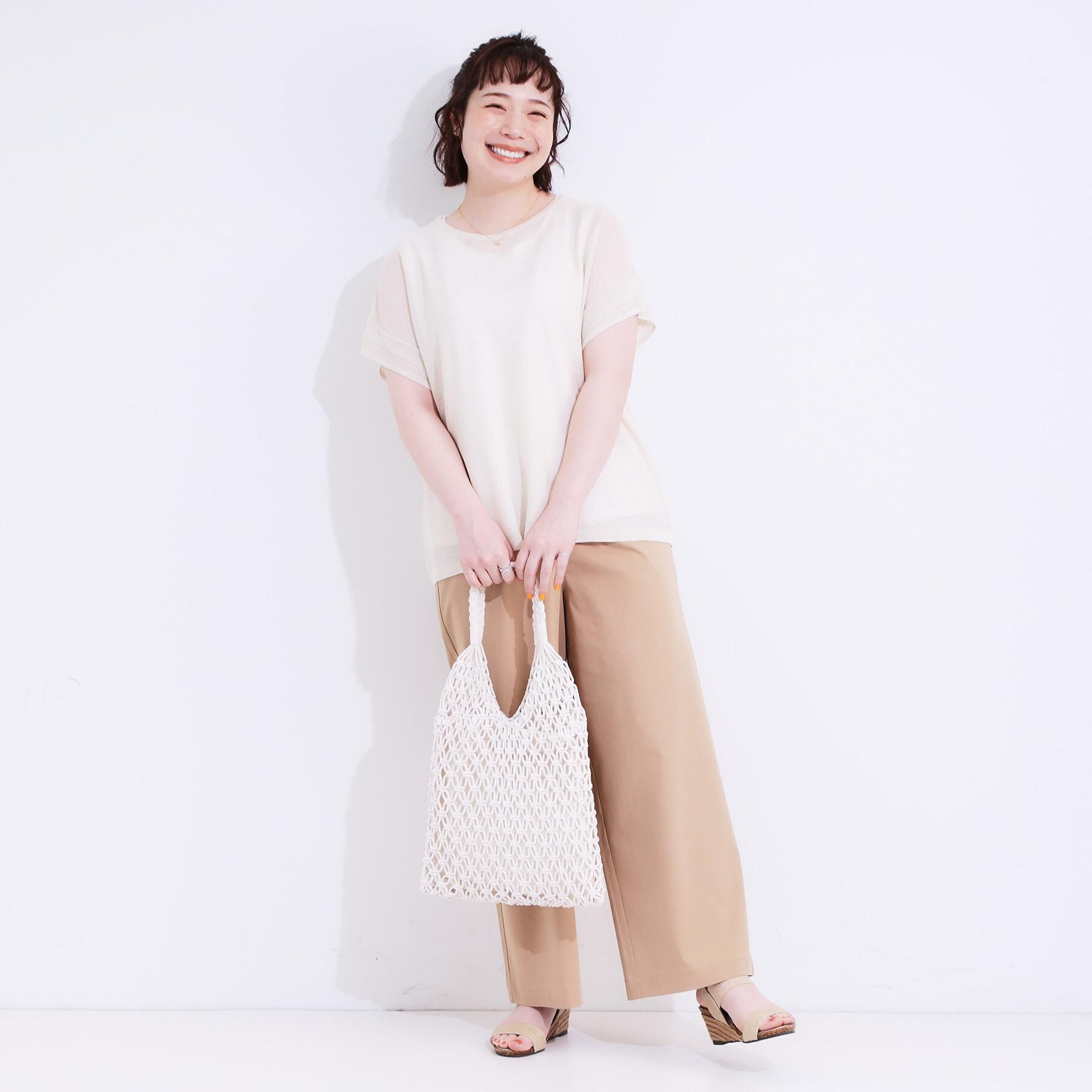 SHOO･LA･RUE「【高レビュー/S-LL/ひんやり】ゴールドパーツがアクセント ストレッチワイドパンツ」|その他|