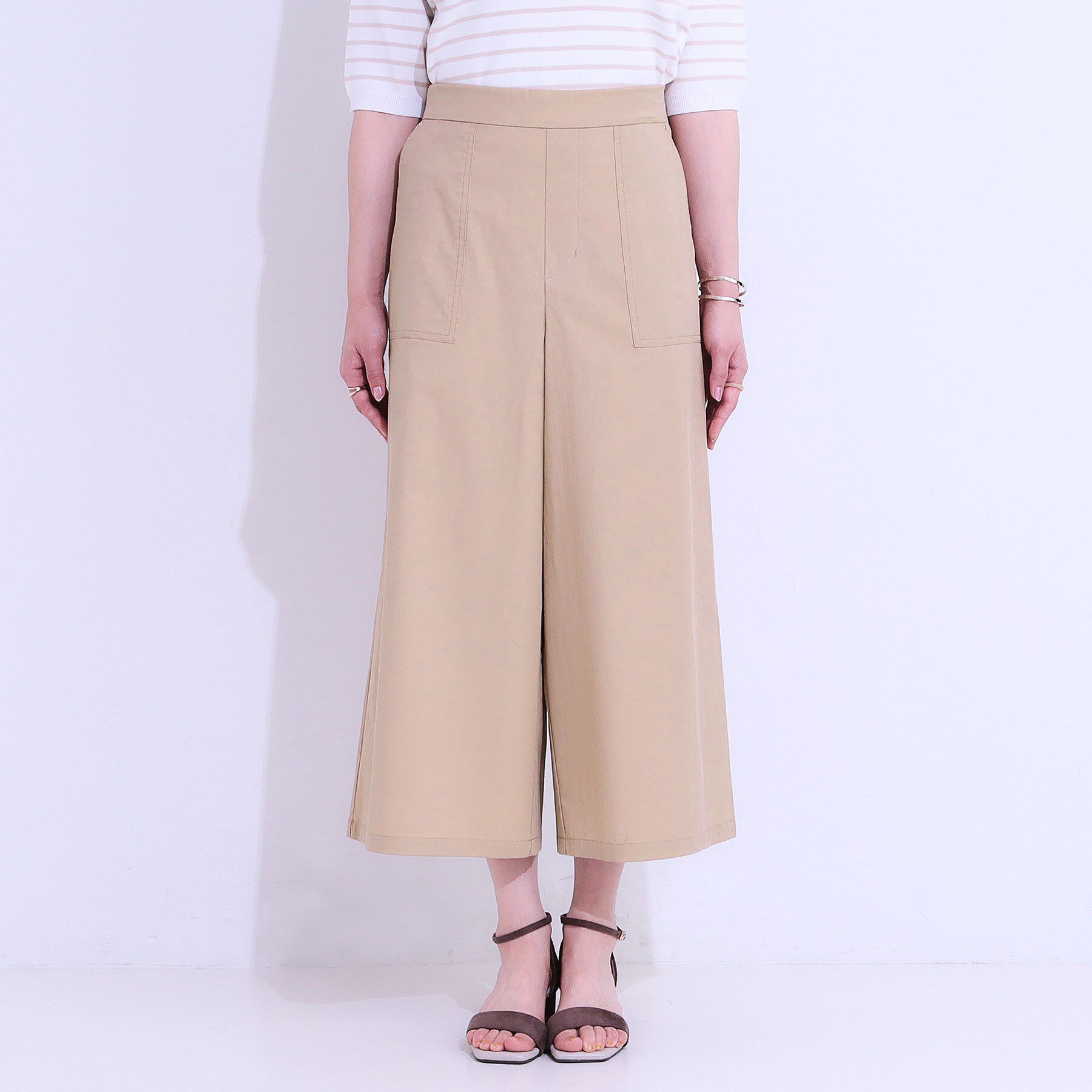SHOO･LA･RUE「【ひんやり/UV】きれいめにもカジュアルにも ベイカーガウチョパンツ」|その他|